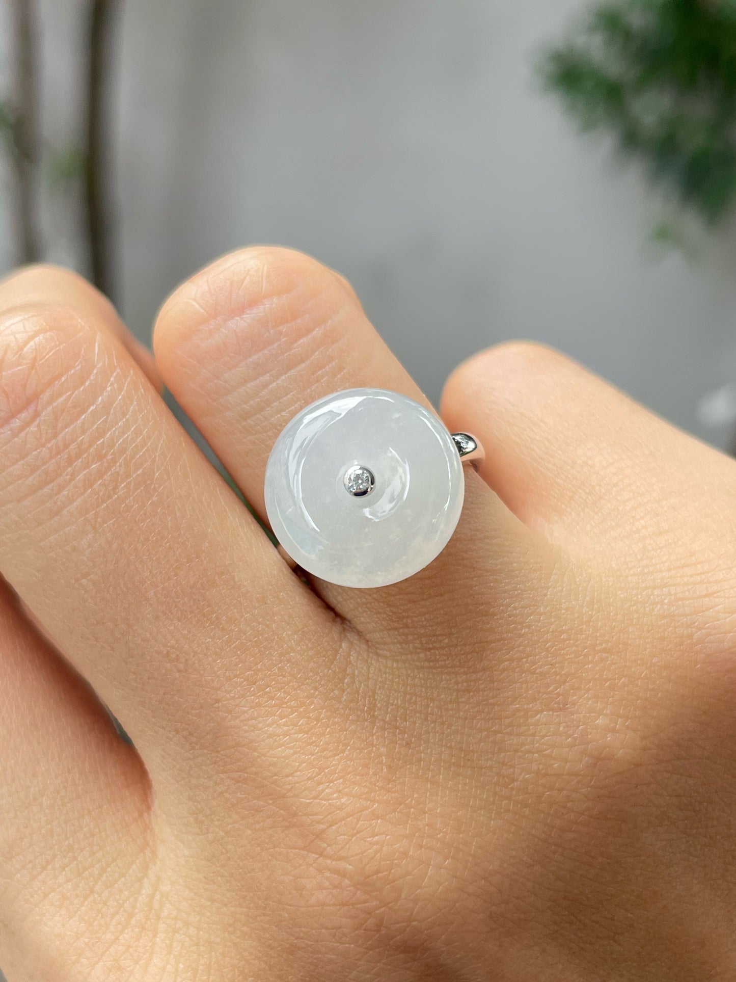 White Jade Ring - Safety Coin (NJR238)