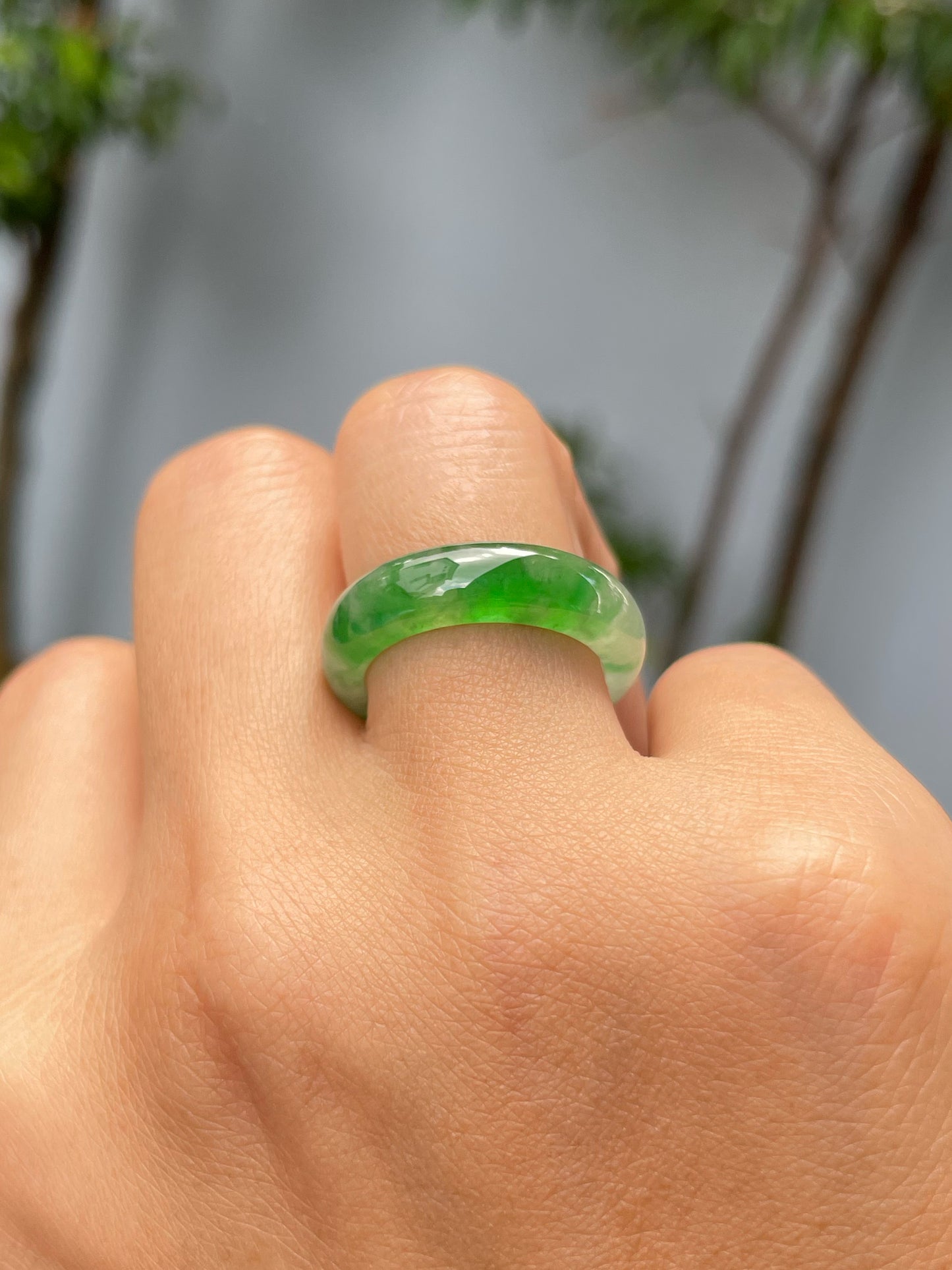 Green Jade Abacus Ring | HK 16 (NJR240)