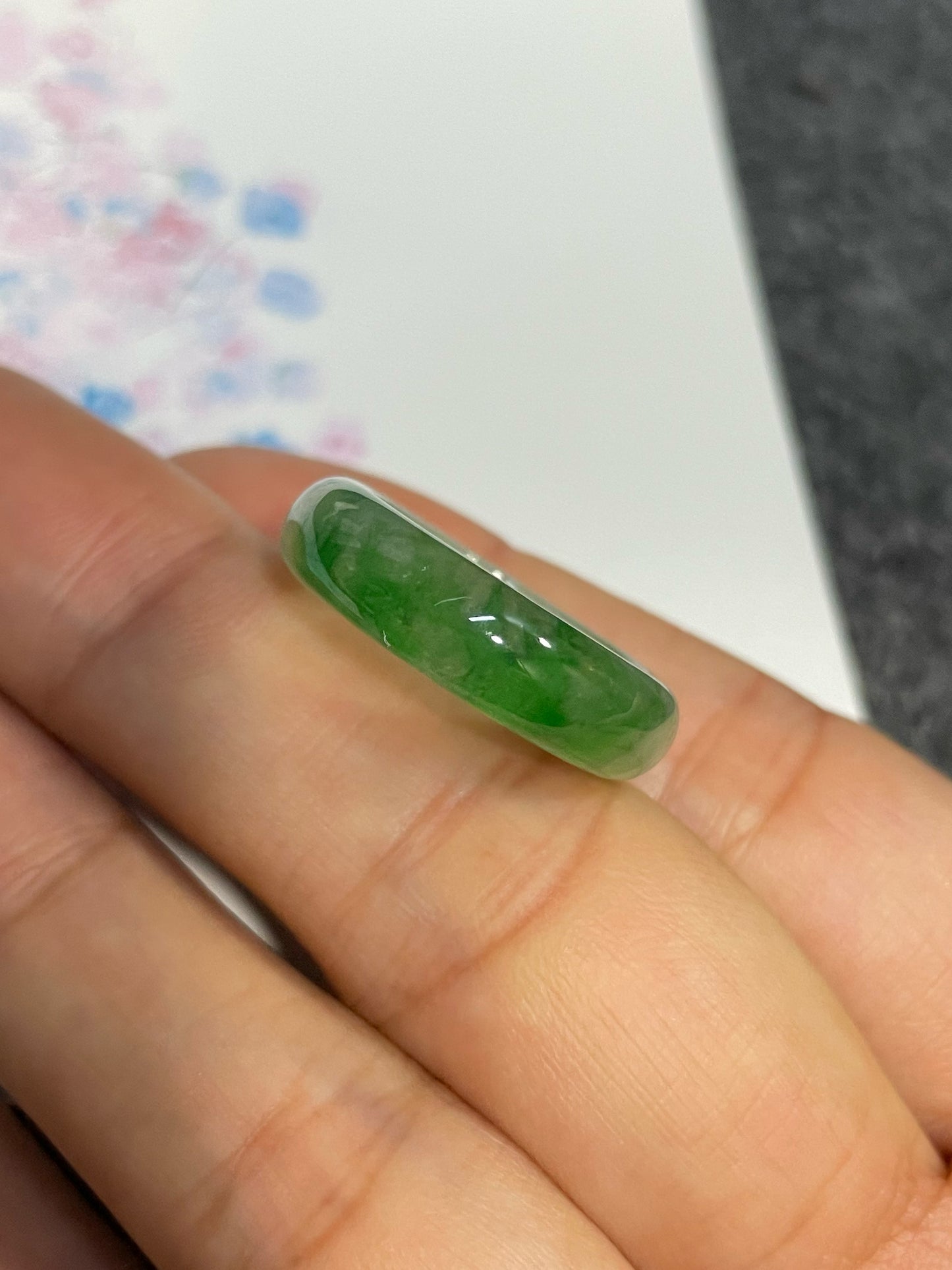 Green Jade Abacus Ring | HK 16 (NJR240)