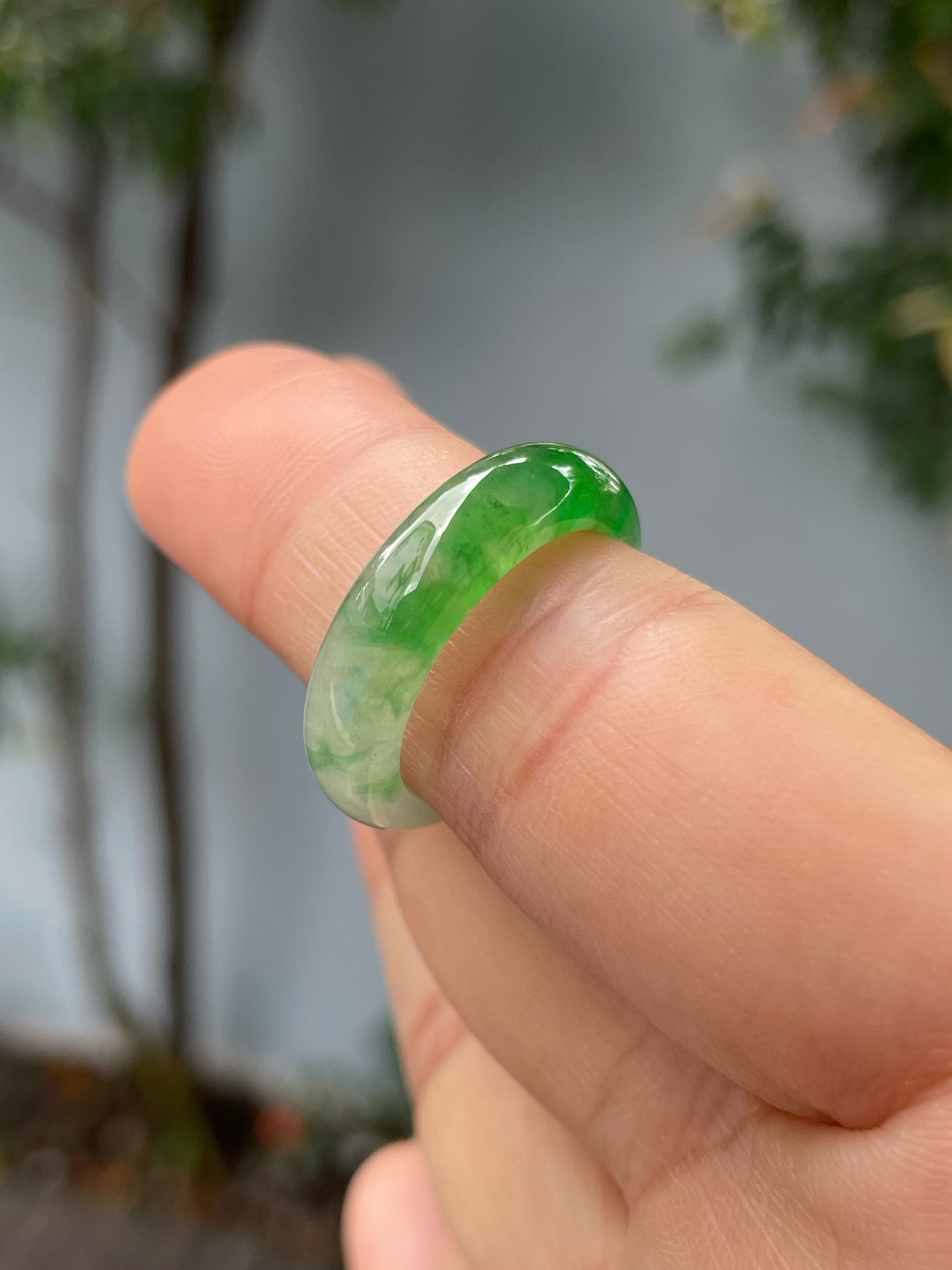 Green Jade Abacus Ring | HK 16 (NJR240)