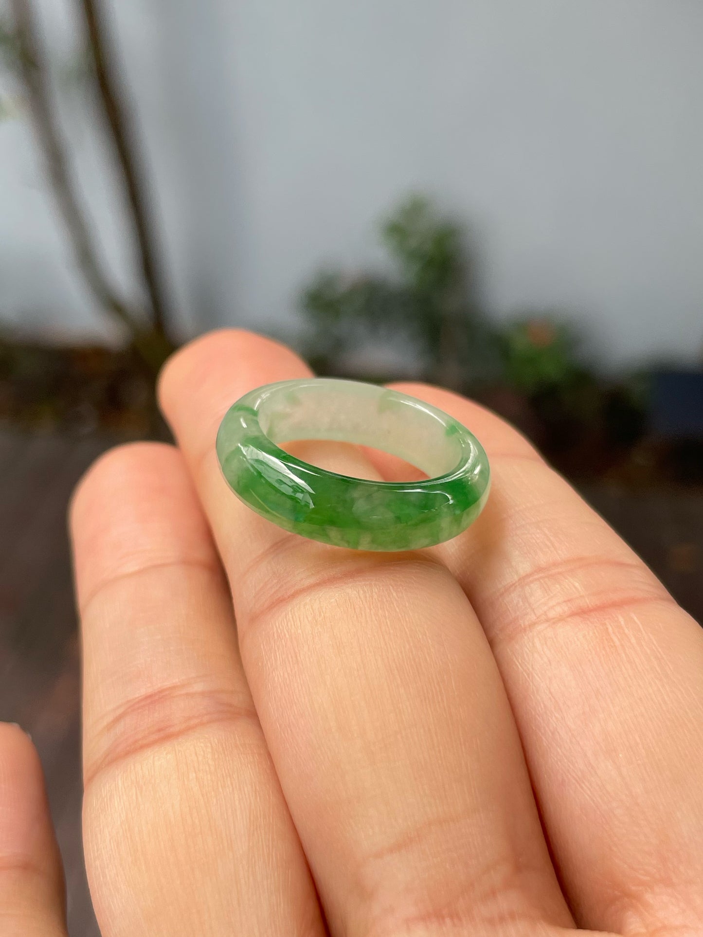 Green Jade Abacus Ring | HK 16 (NJR240)