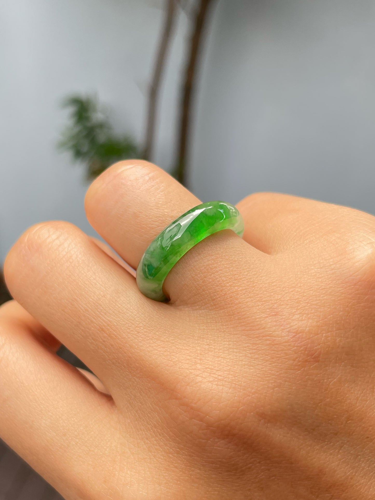 Green Jade Abacus Ring | HK 16 (NJR240)