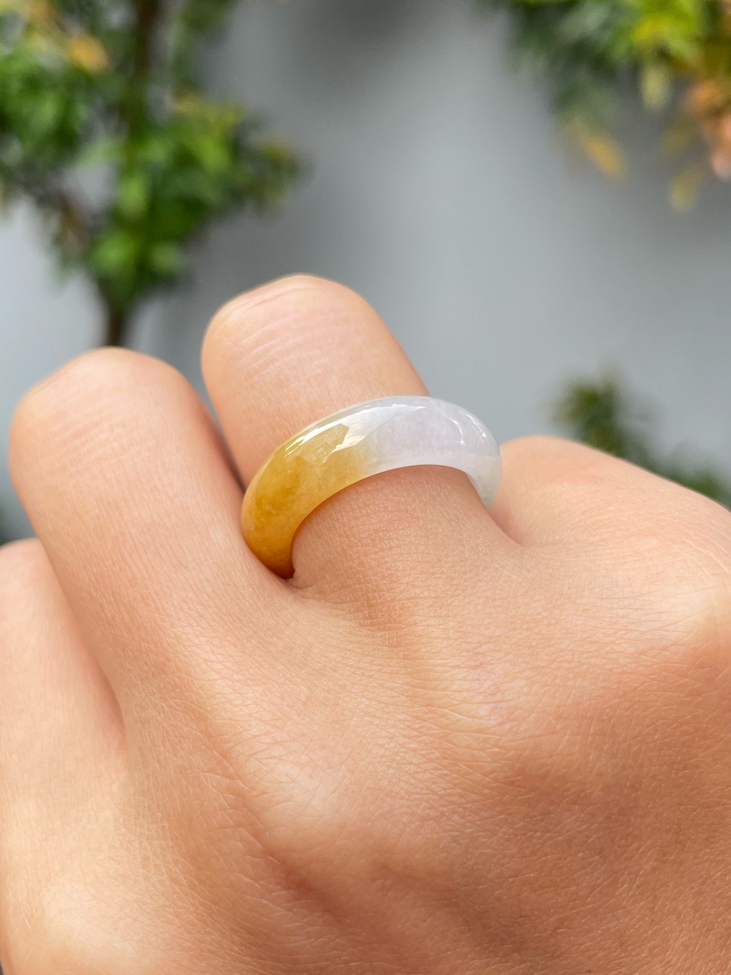 Yellow Jade Abacus Ring | HK 14 (NJR243)