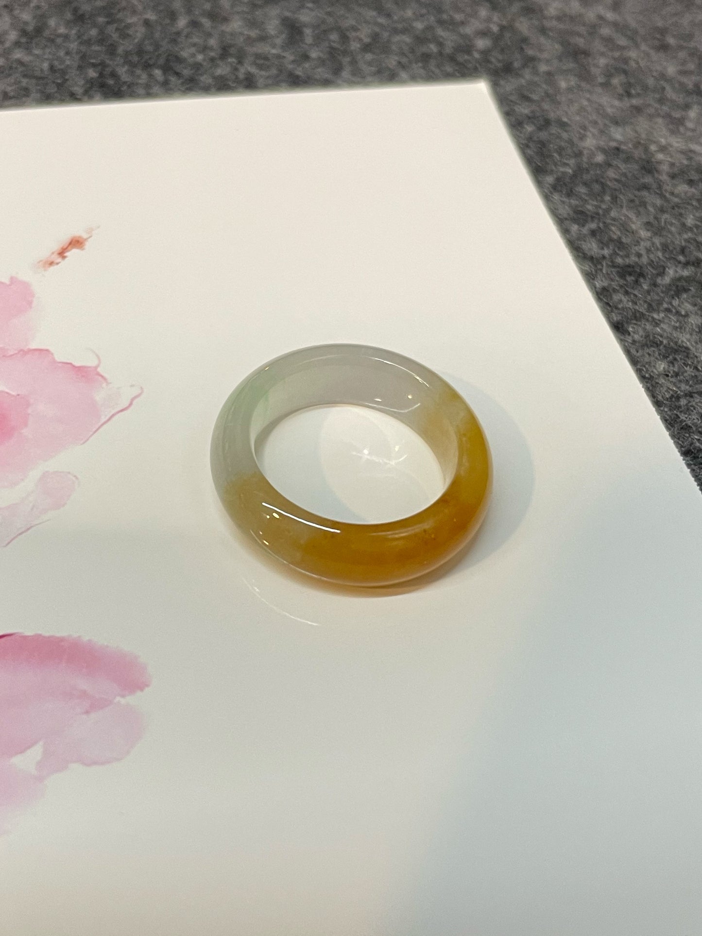 Yellow Jade Abacus Ring | HK 14 (NJR243)