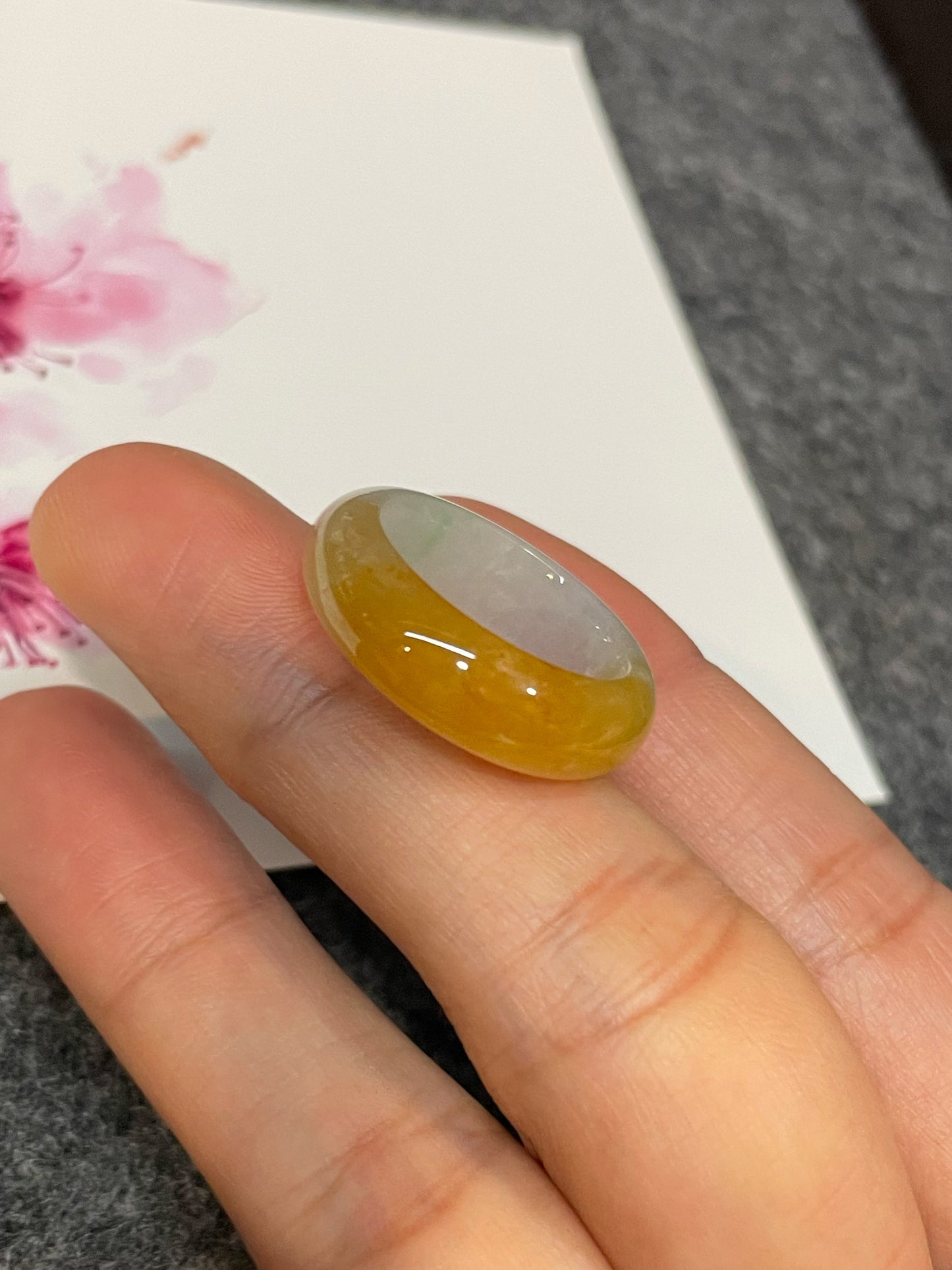 Yellow Jade Abacus Ring | HK 14 (NJR243)