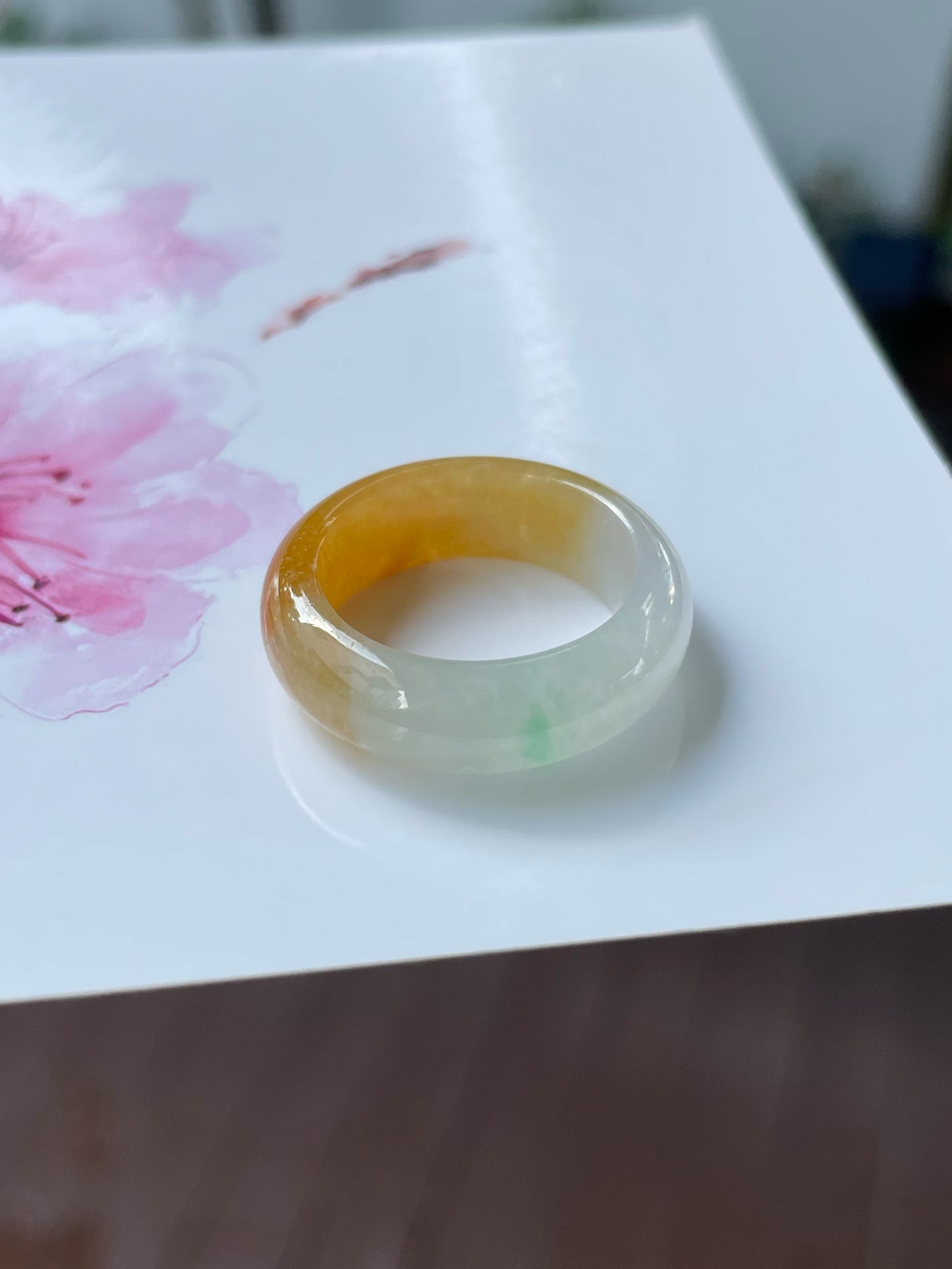 Yellow Jade Abacus Ring | HK 14 (NJR243)