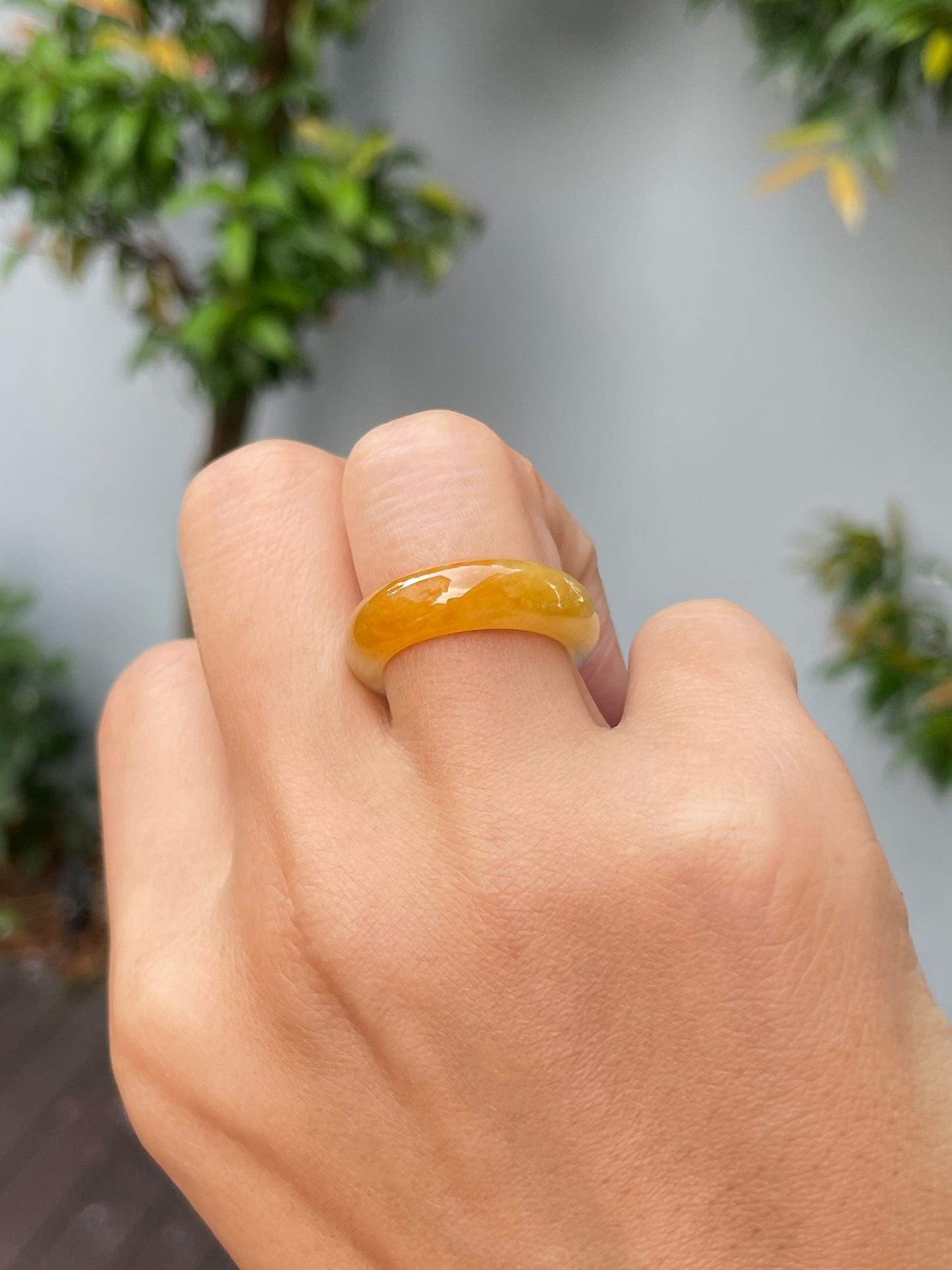 Yellow Jade Abacus Ring | HK 14 (NJR243)