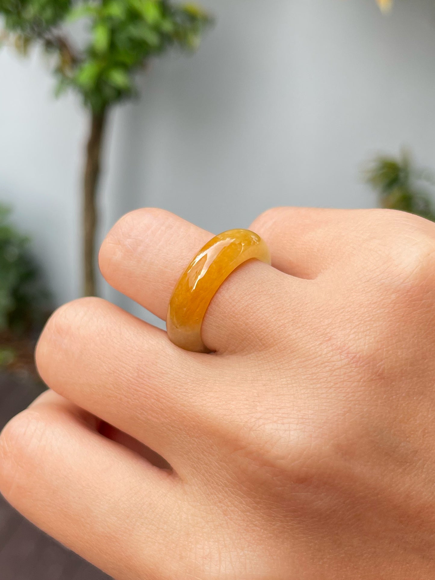 Yellow Jade Abacus Ring | HK 14 (NJR243)