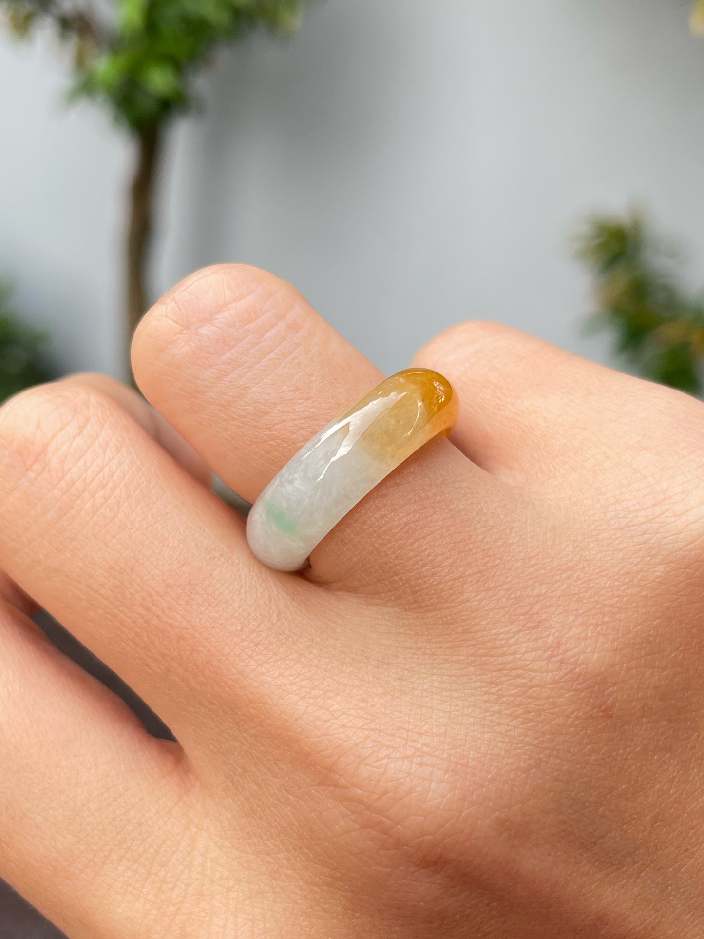 Yellow Jade Abacus Ring | HK 14 (NJR243)