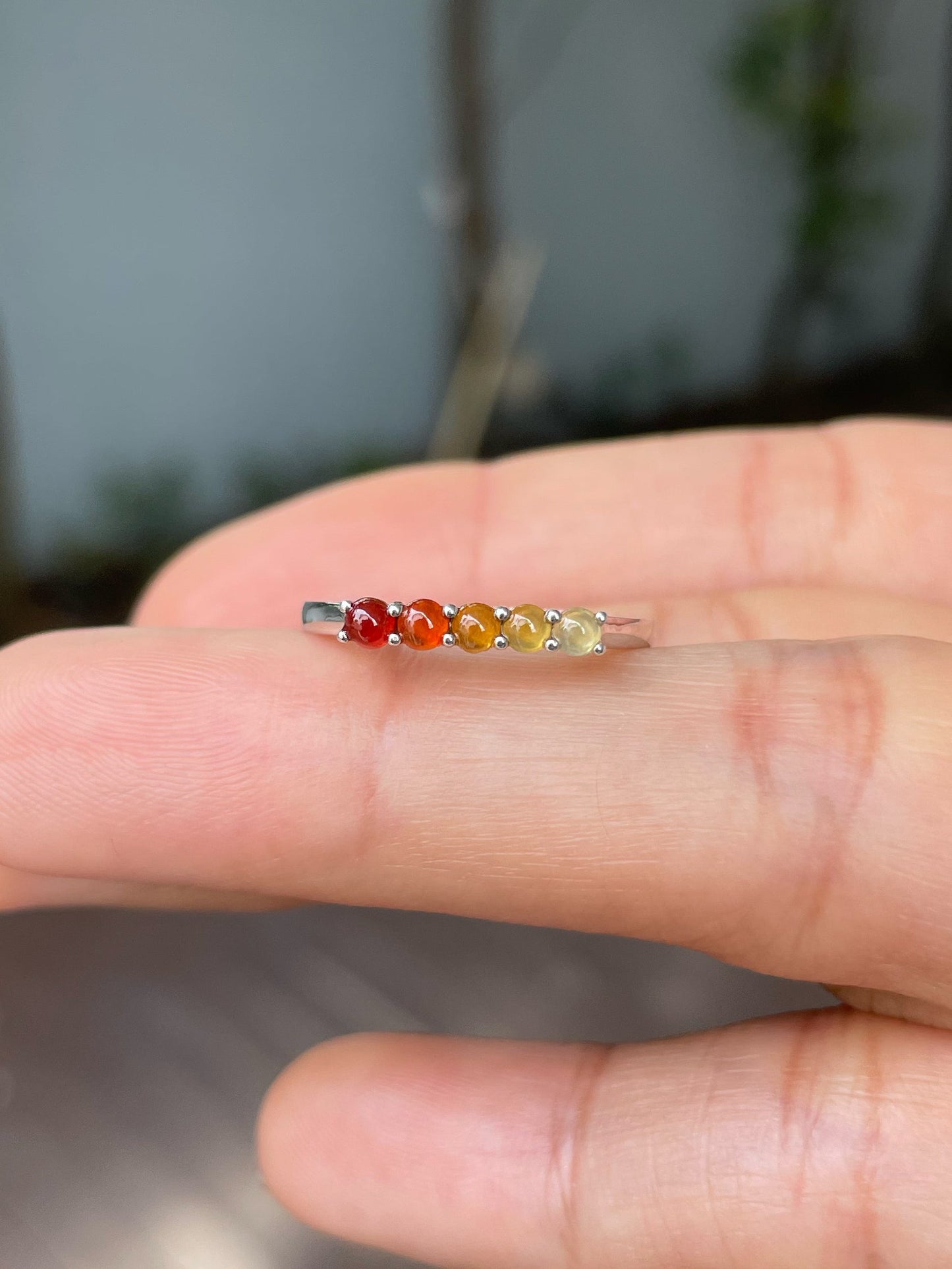 Multicoloured Jade Rings - Cabochons (NJR246)