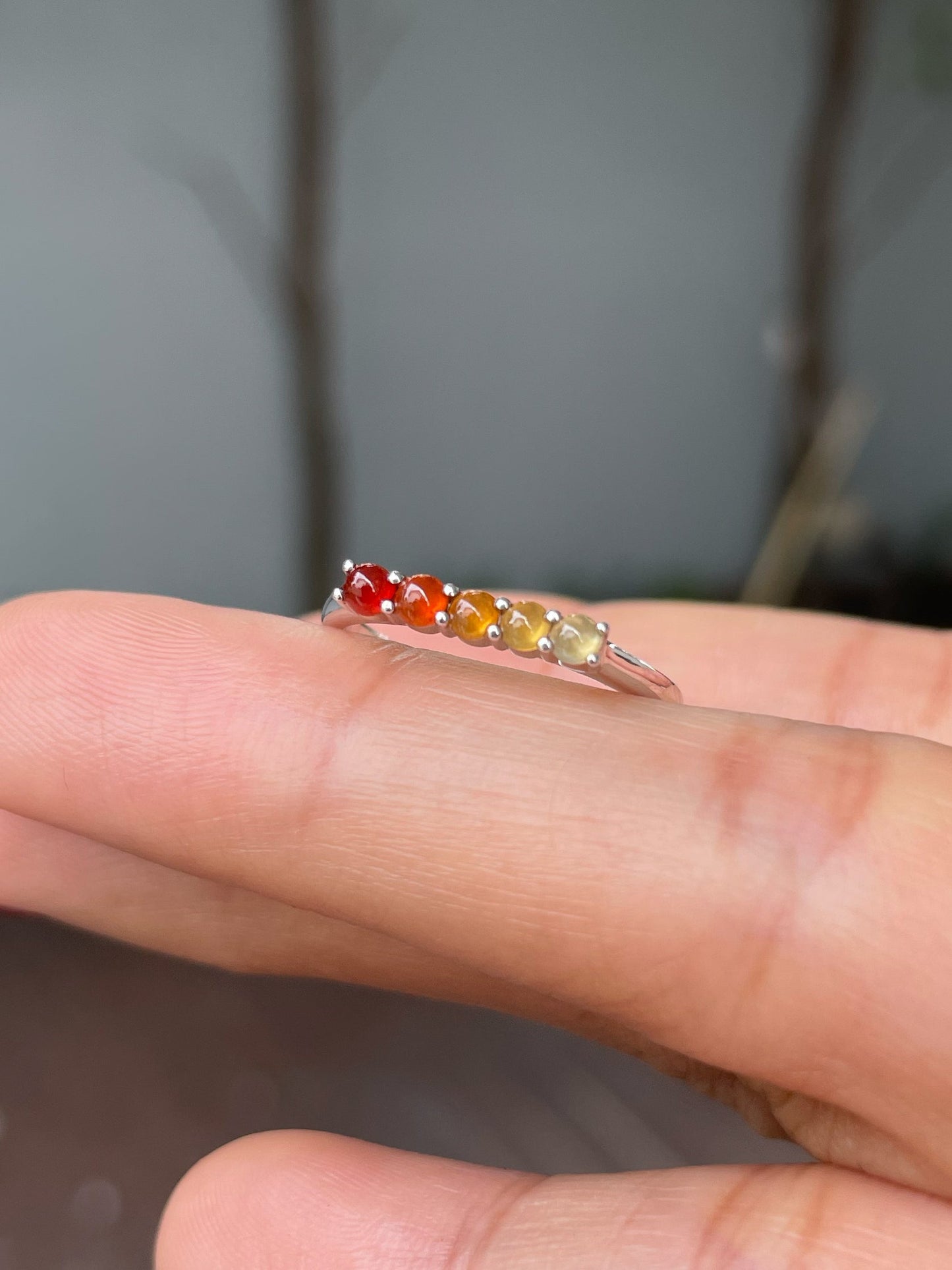 Multicoloured Jade Rings - Cabochons (NJR246)