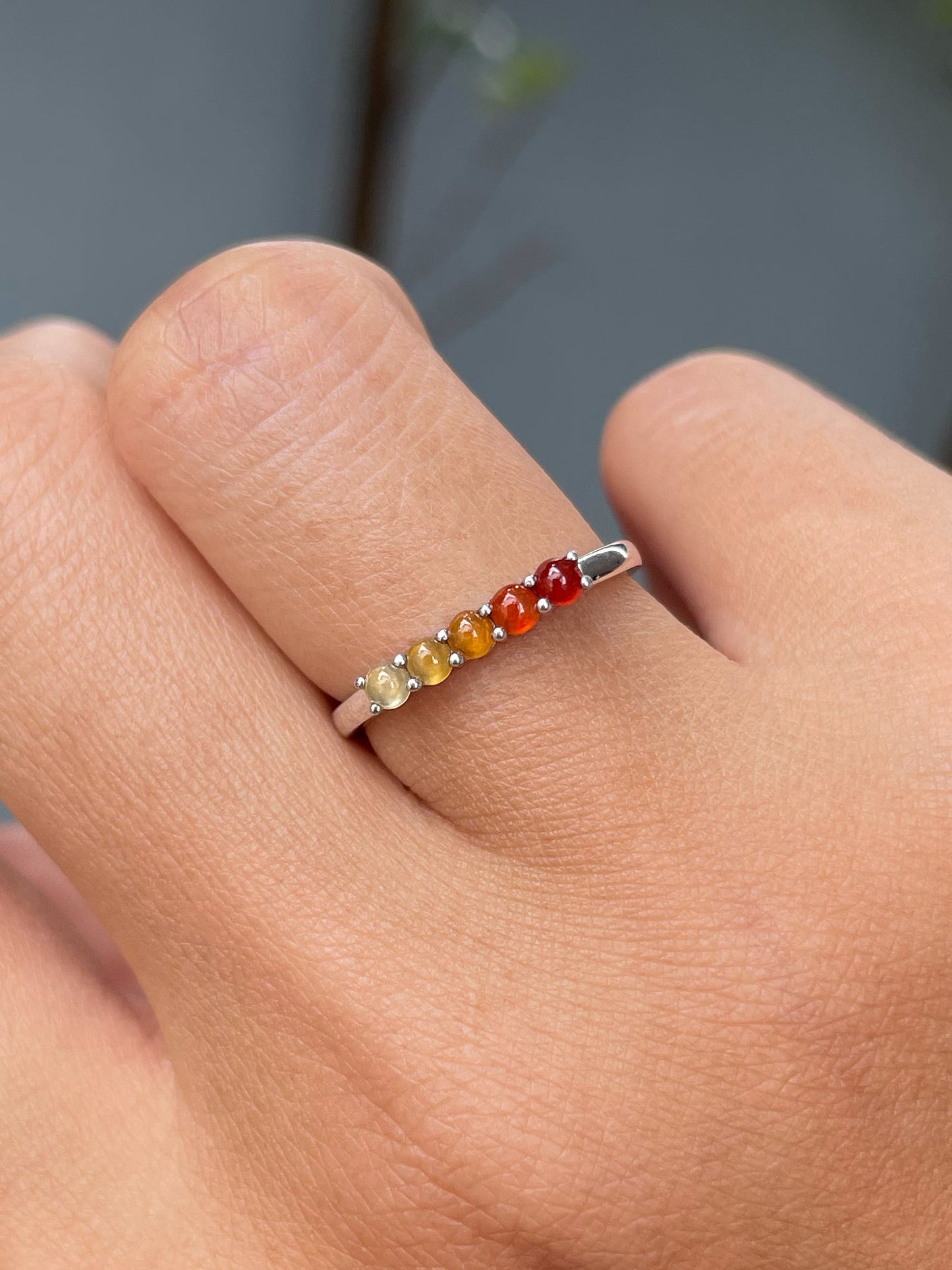 Multicoloured Jade Rings - Cabochons (NJR246)