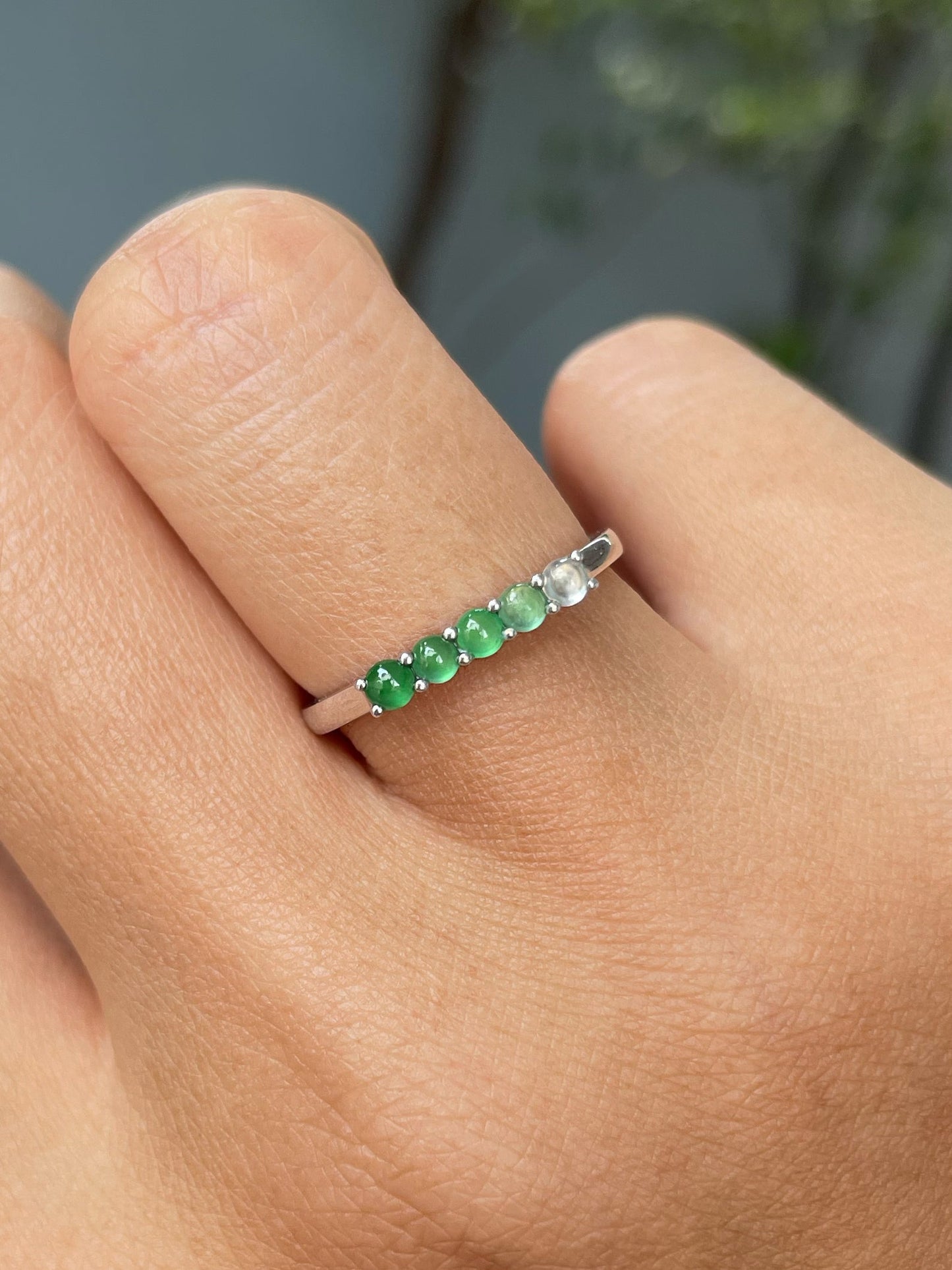Multicoloured Jade Rings - Cabochons (NJR246)