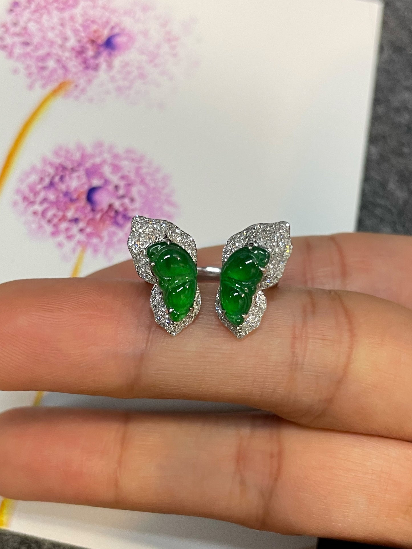 Green Jade Ring - Butterfly (NJR255)