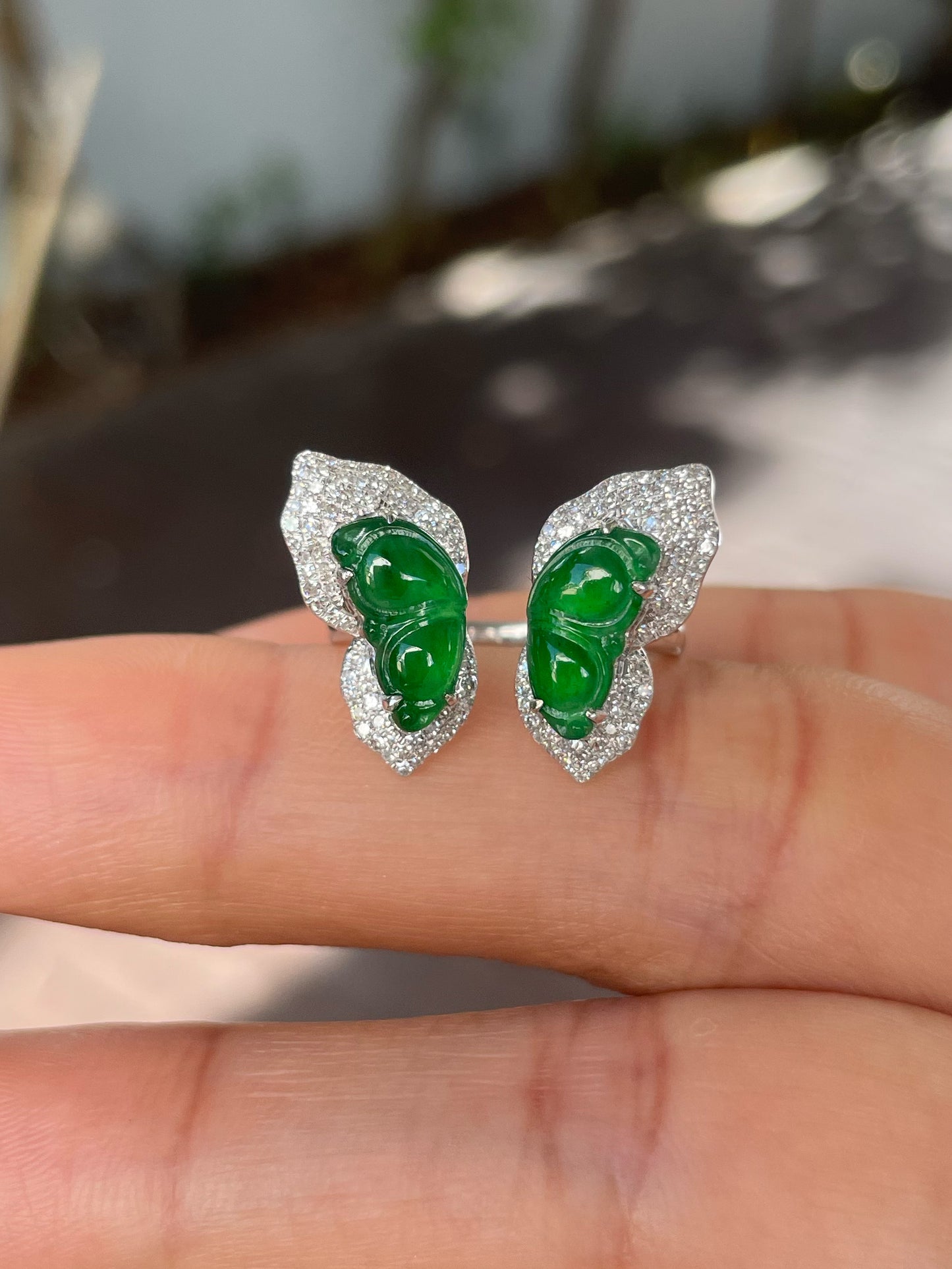 Green Jade Ring - Butterfly (NJR255)