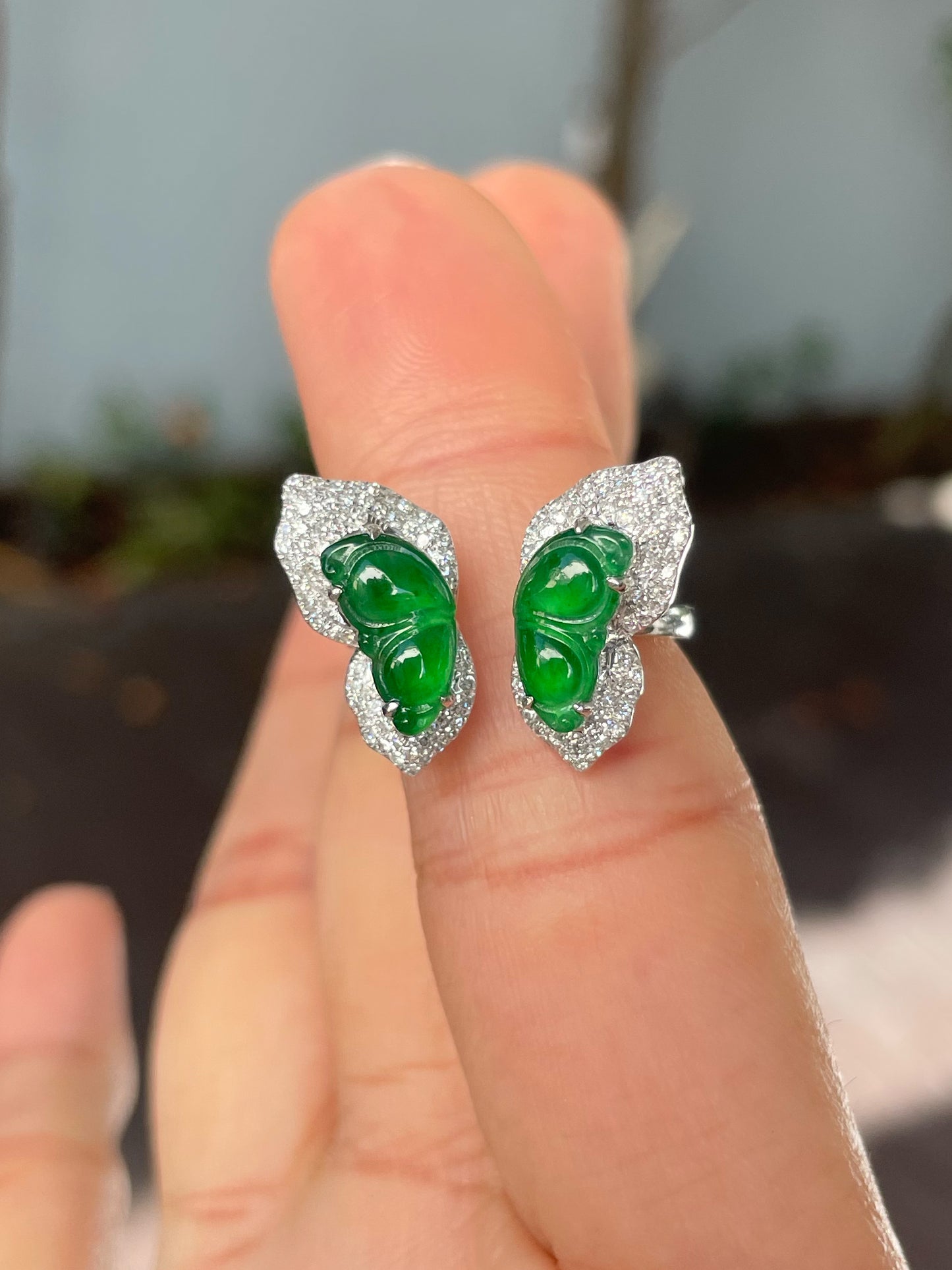 Green Jade Ring - Butterfly (NJR255)