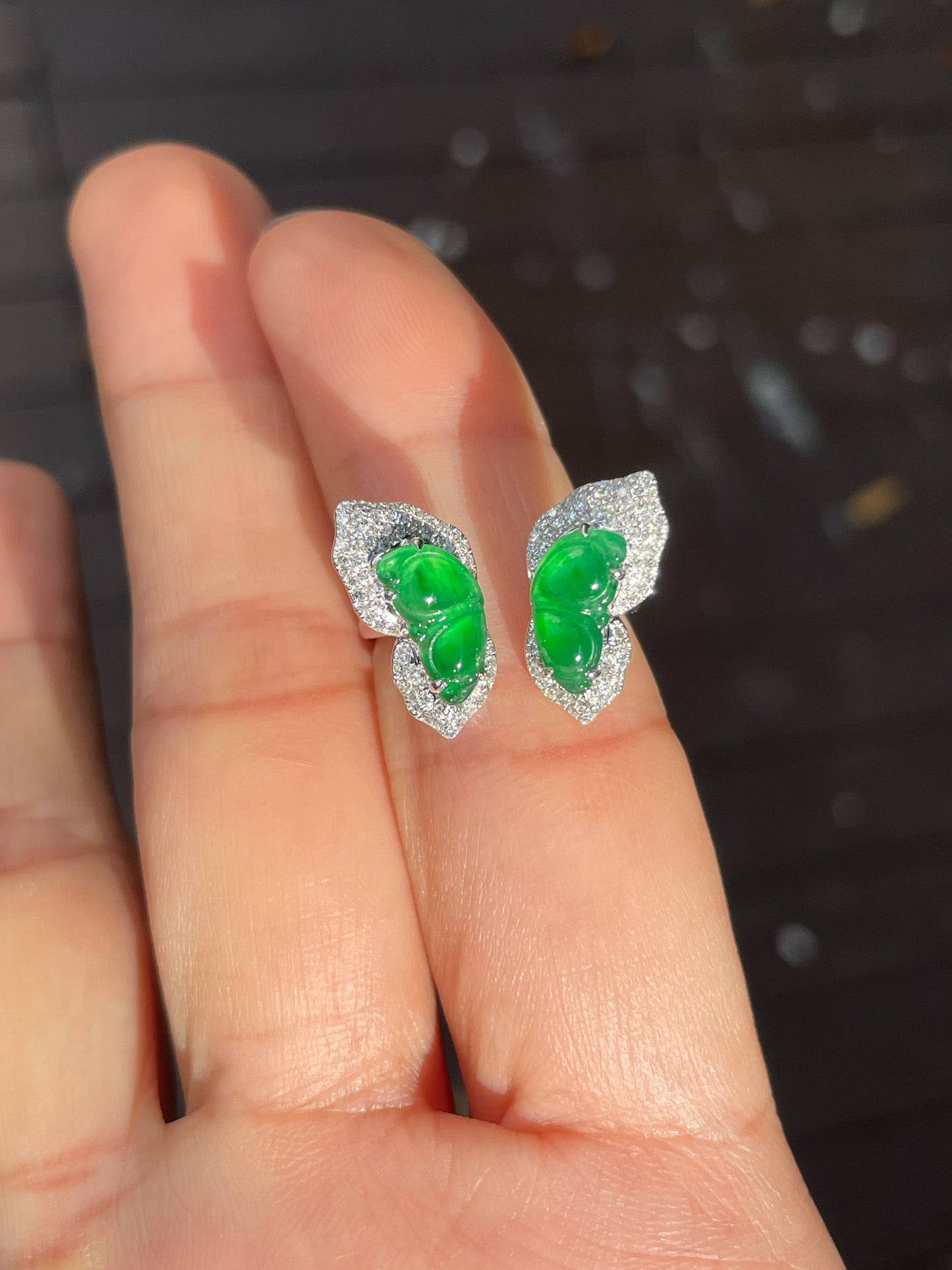 Green Jade Ring - Butterfly (NJR255)