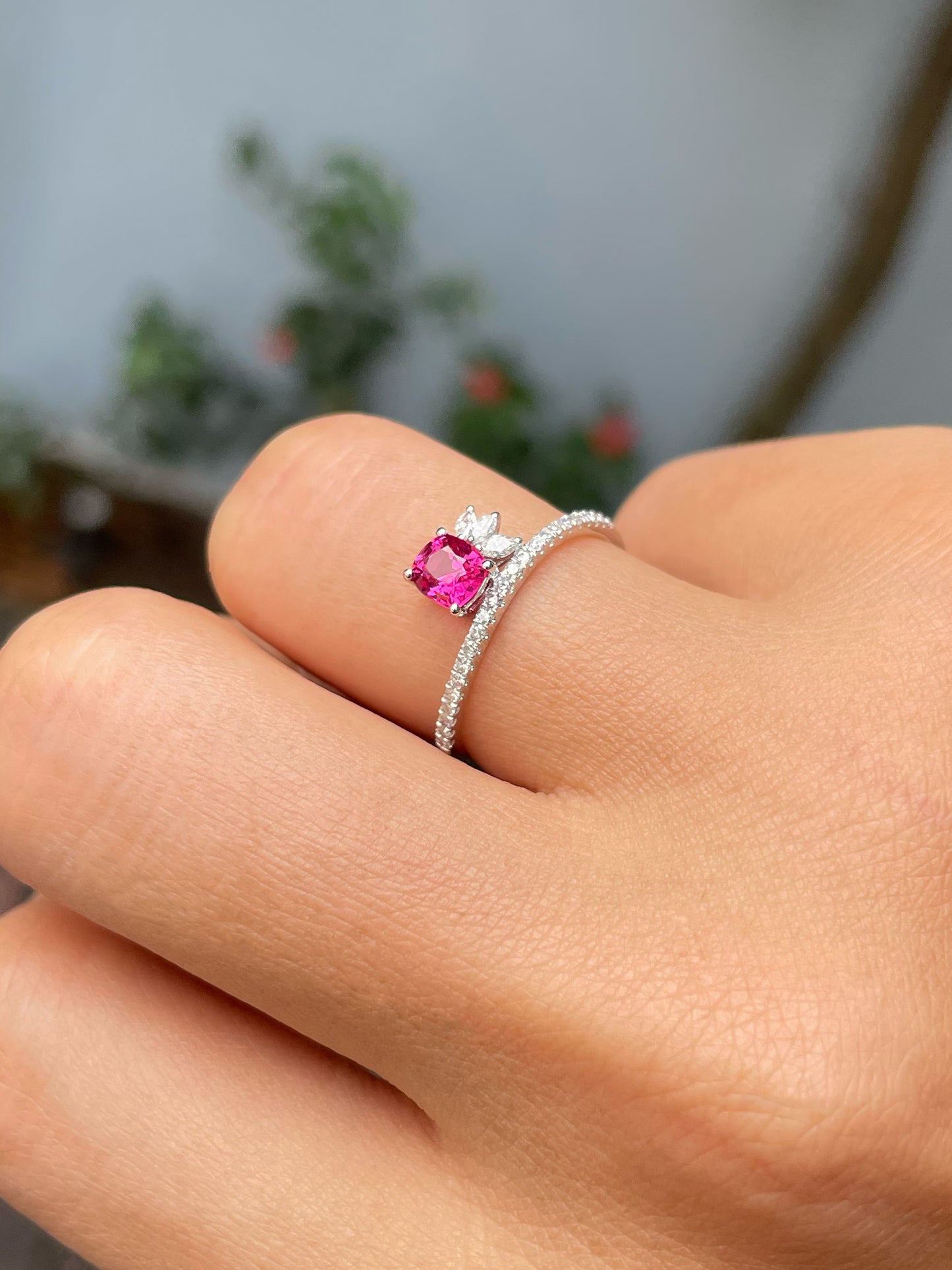Unheated Pink Spinel Ring - 0.48CT (NJR264)