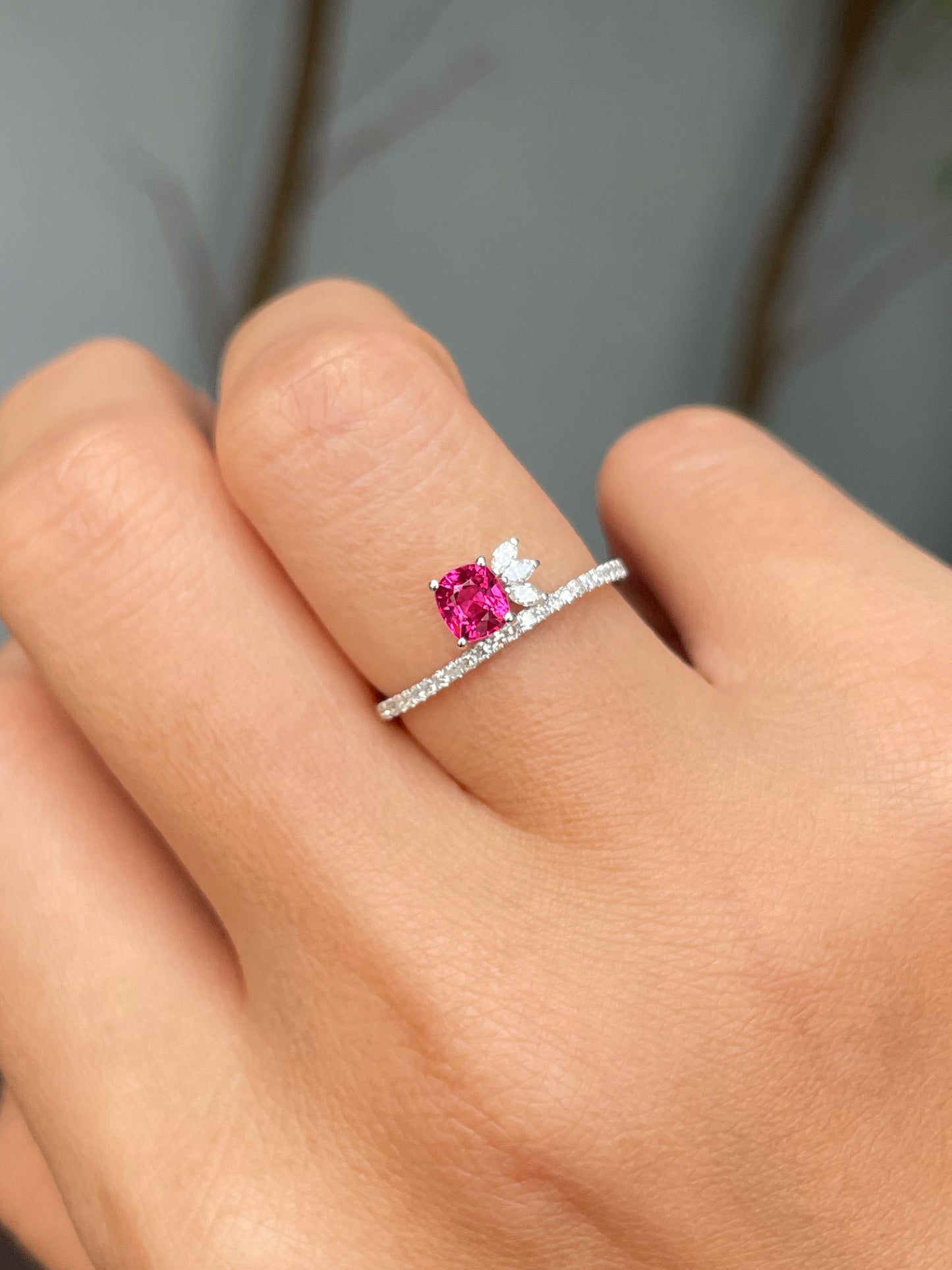 Unheated Pink Spinel Ring - 0.48CT (NJR264)