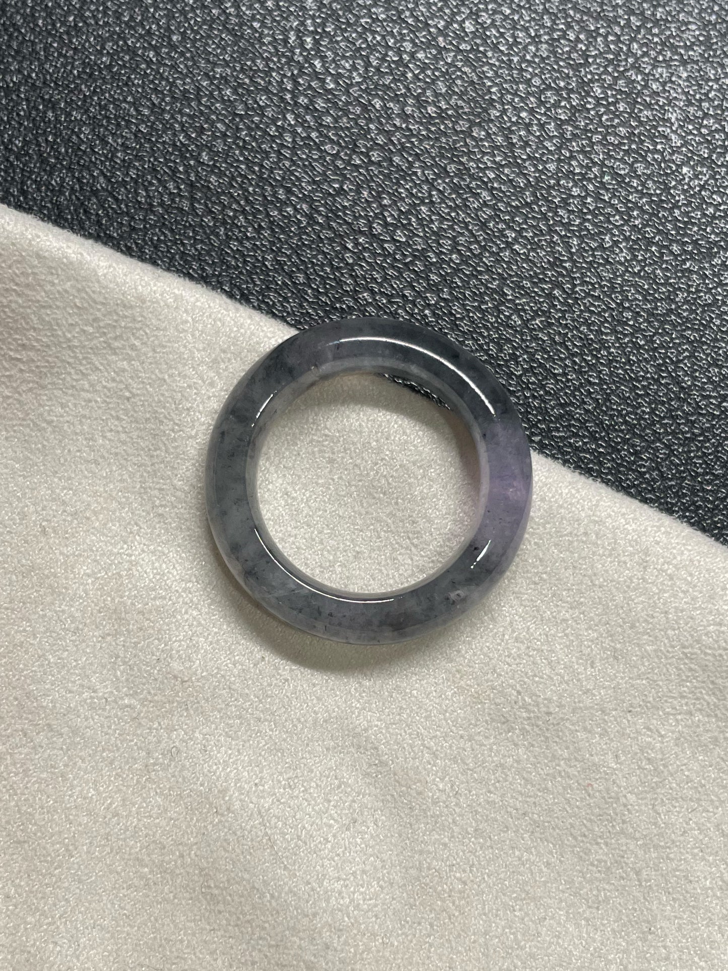 Icy Black With Lavender Jadeite Abacus Ring | HK 10.5 (NJR271)