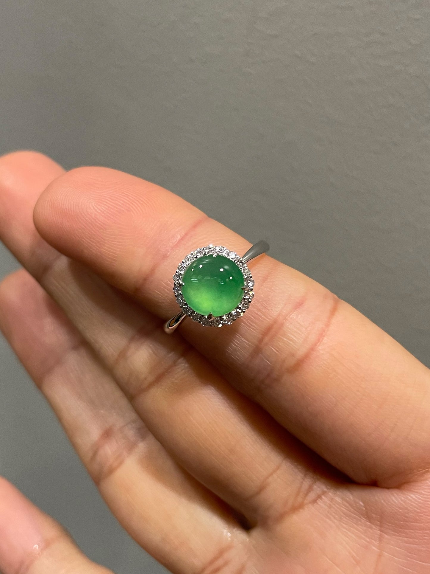 Icy Green Jadeite Cabochon (NJR275)