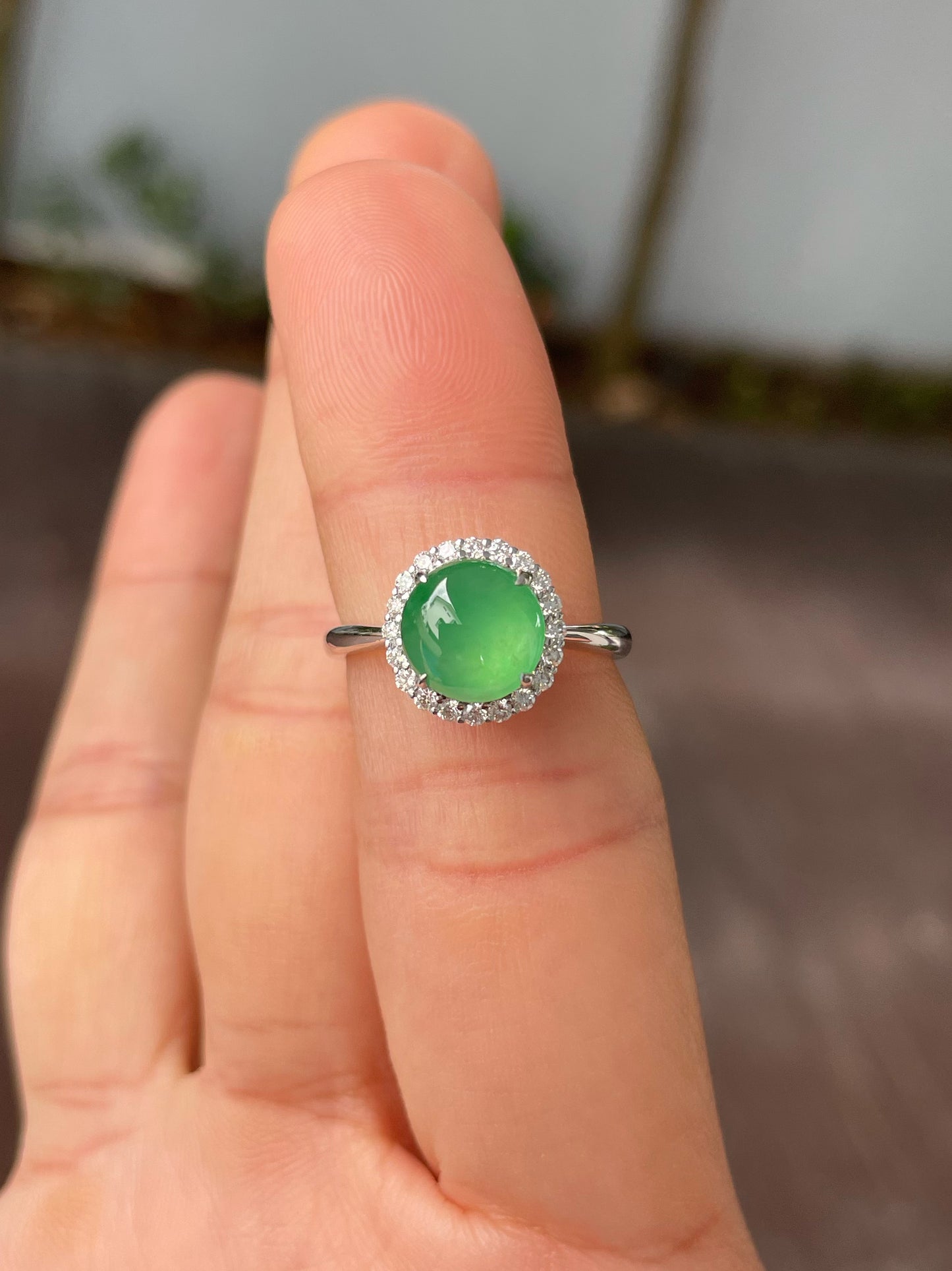 Icy Green Jadeite Cabochon (NJR275)