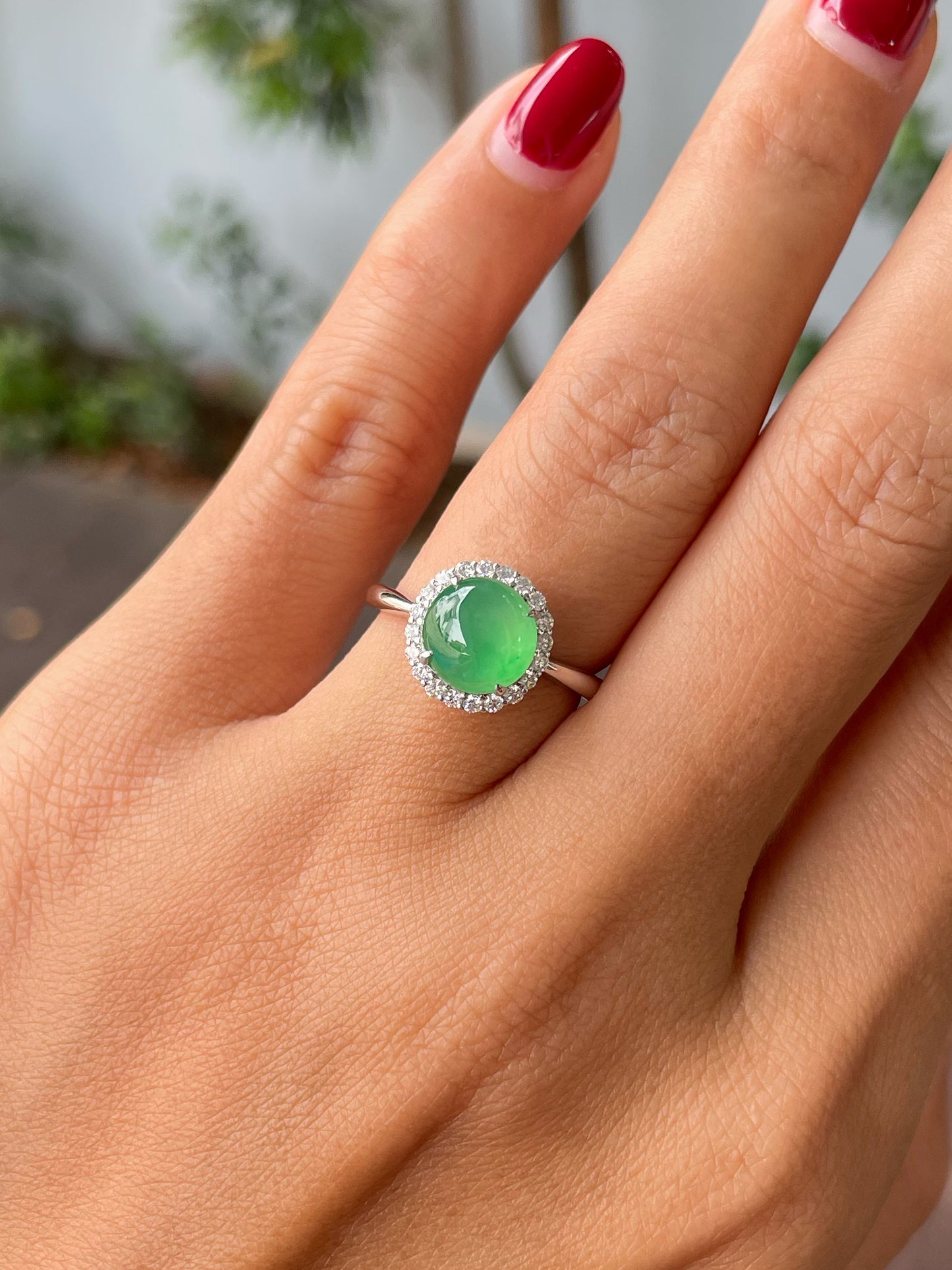 Icy Green Jadeite Cabochon (NJR275)