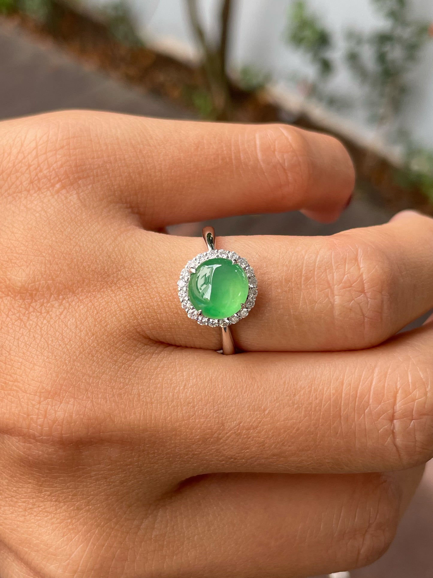 Icy Green Jadeite Cabochon (NJR275)