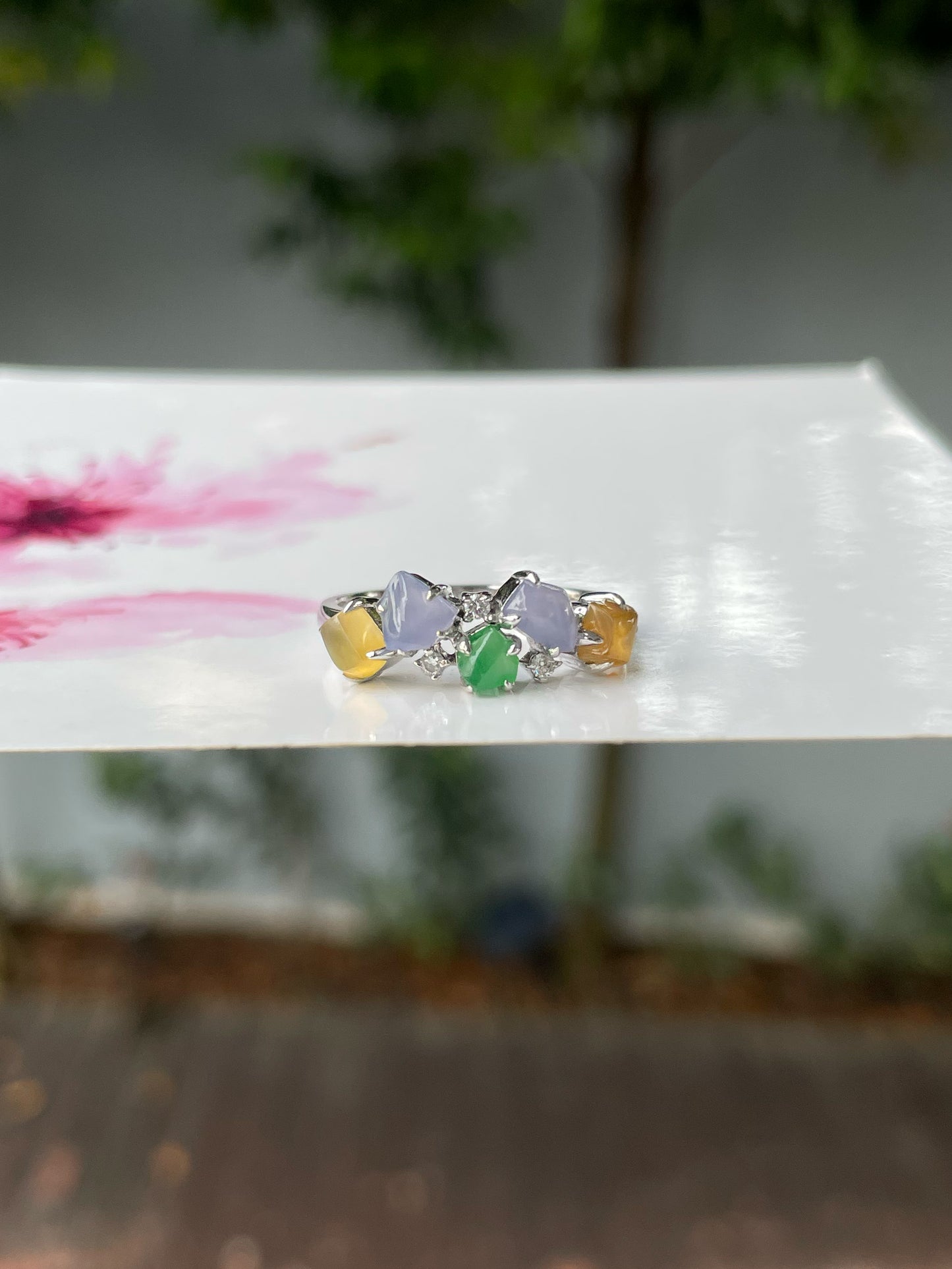 Multicoloured Jade Ring (NJR279)