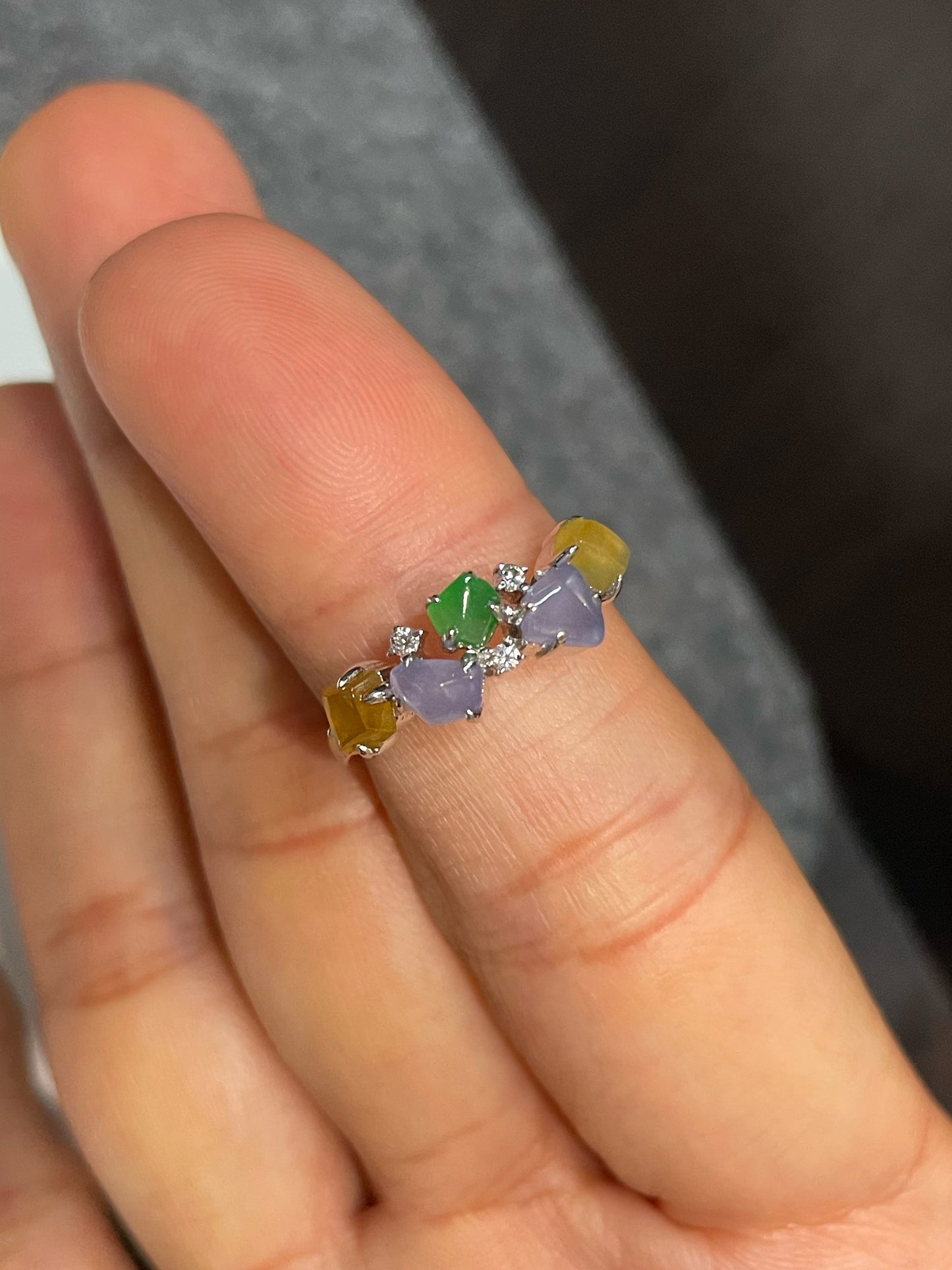 Multicoloured Jade Ring (NJR279)