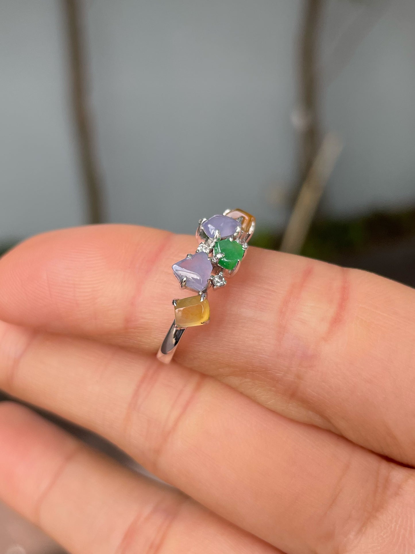 Multicoloured Jade Ring (NJR279)