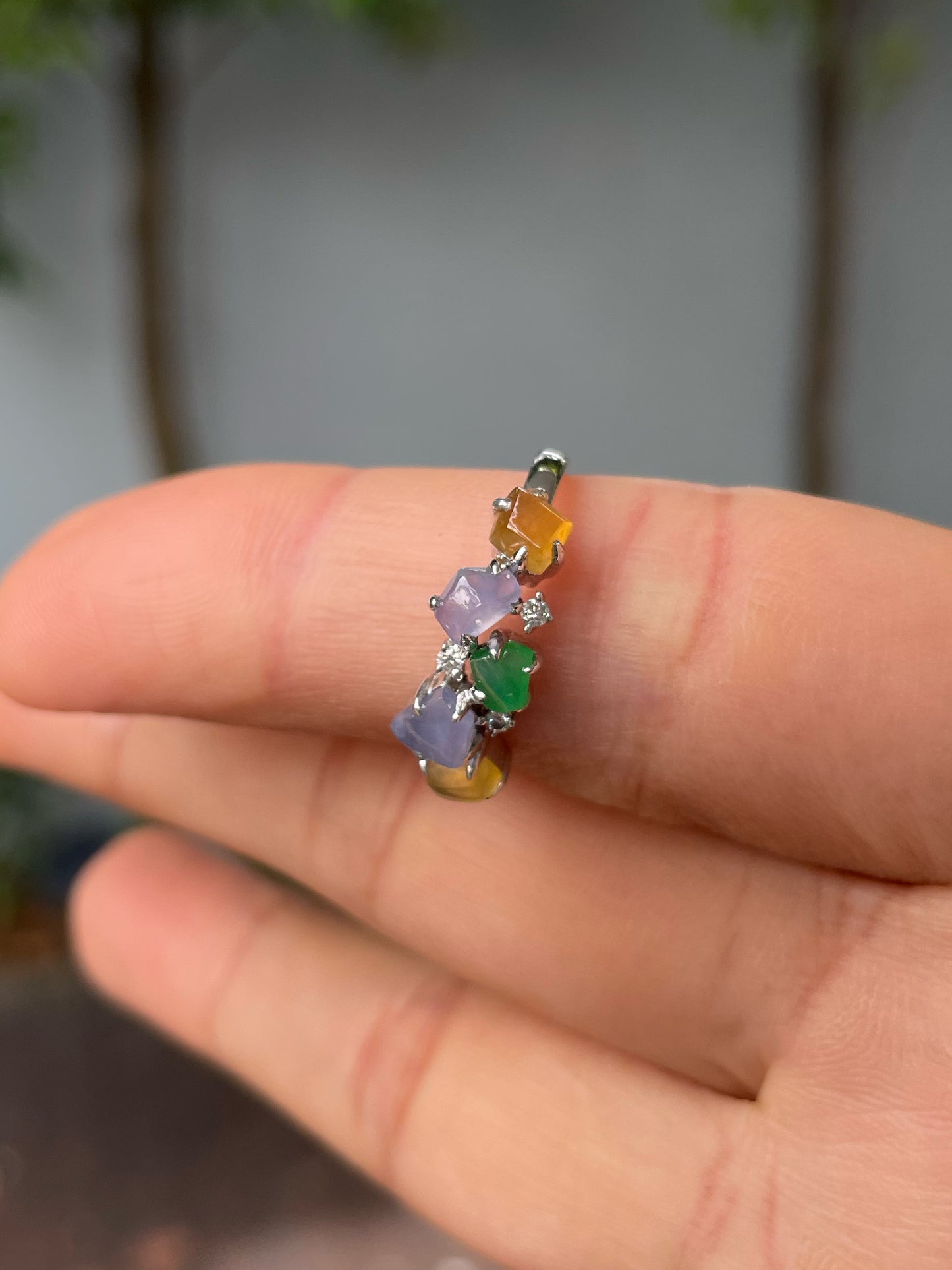 Multicoloured Jade Ring (NJR279)