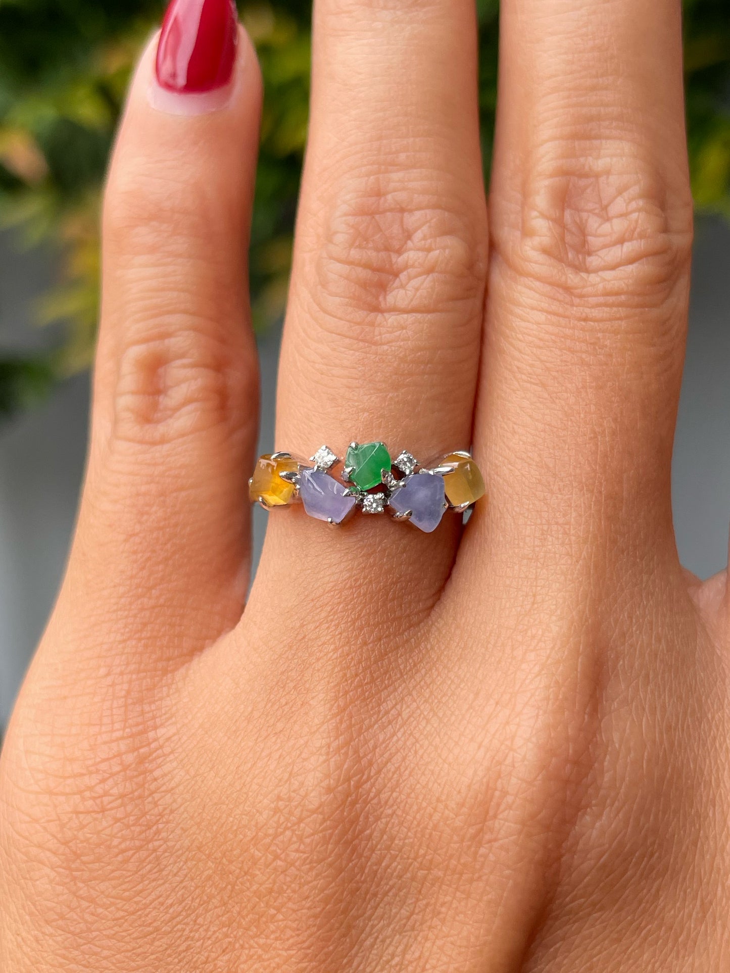 Multicoloured Jade Ring (NJR279)