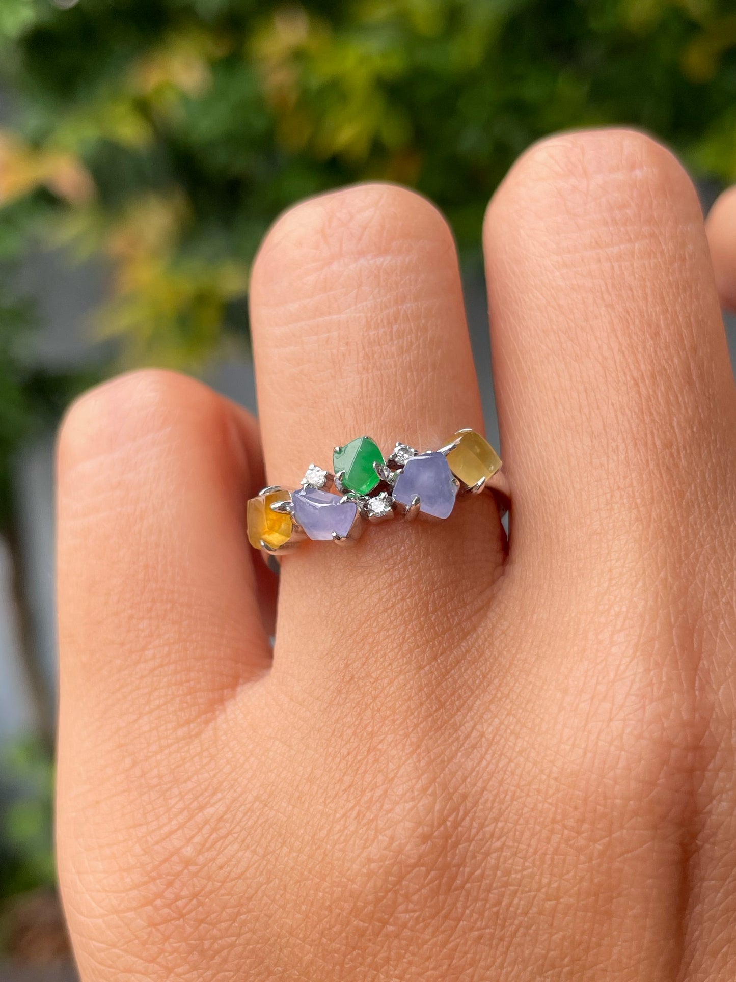 Multicoloured Jade Ring (NJR279)