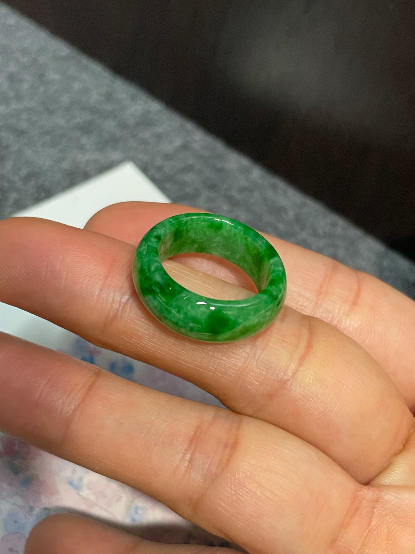 Green Jade Abacus Ring | HK 13.5 (NJR280)