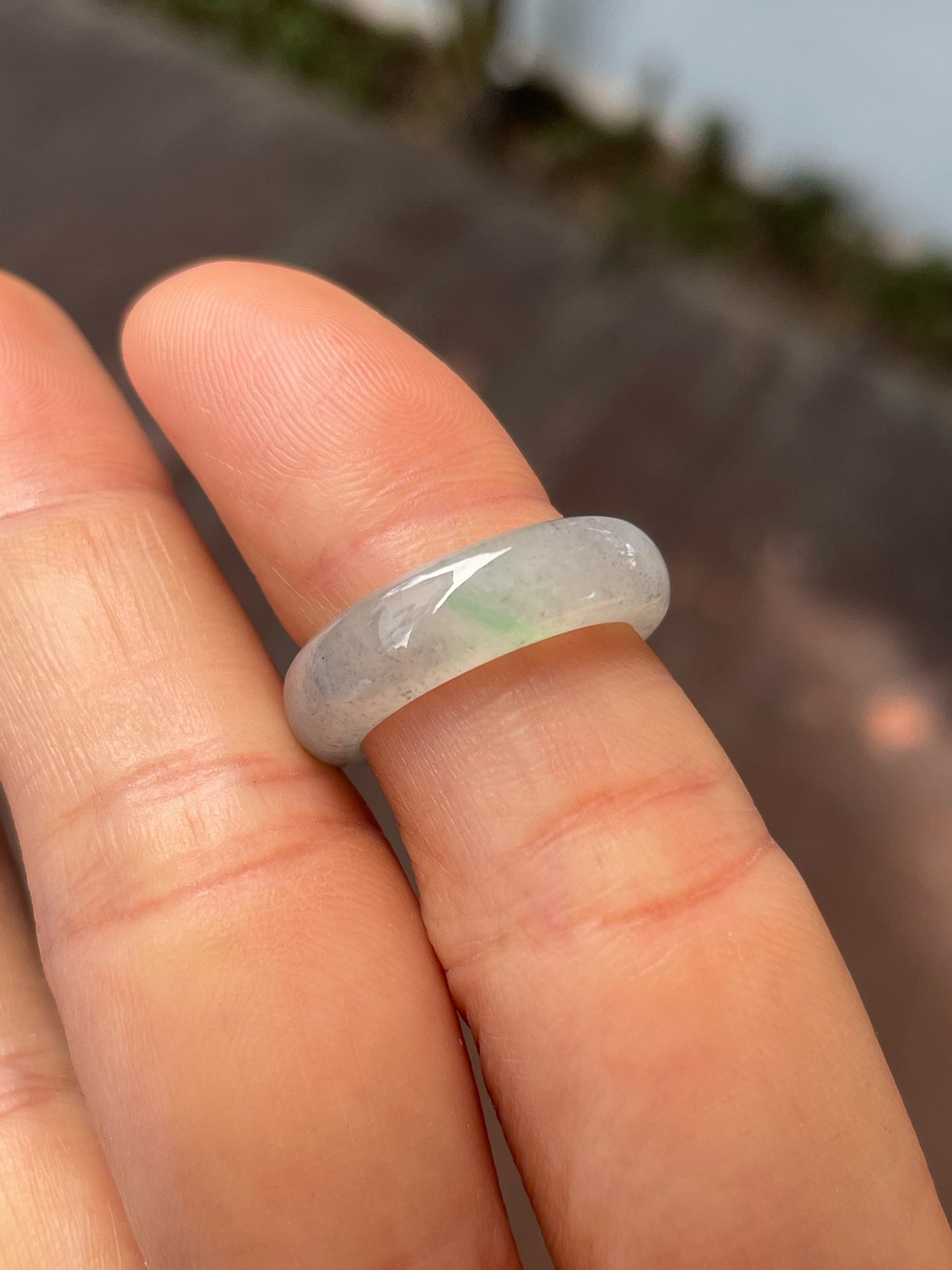 Icy Black Jade Abacus Ring | HK 11.5 (NJR283)