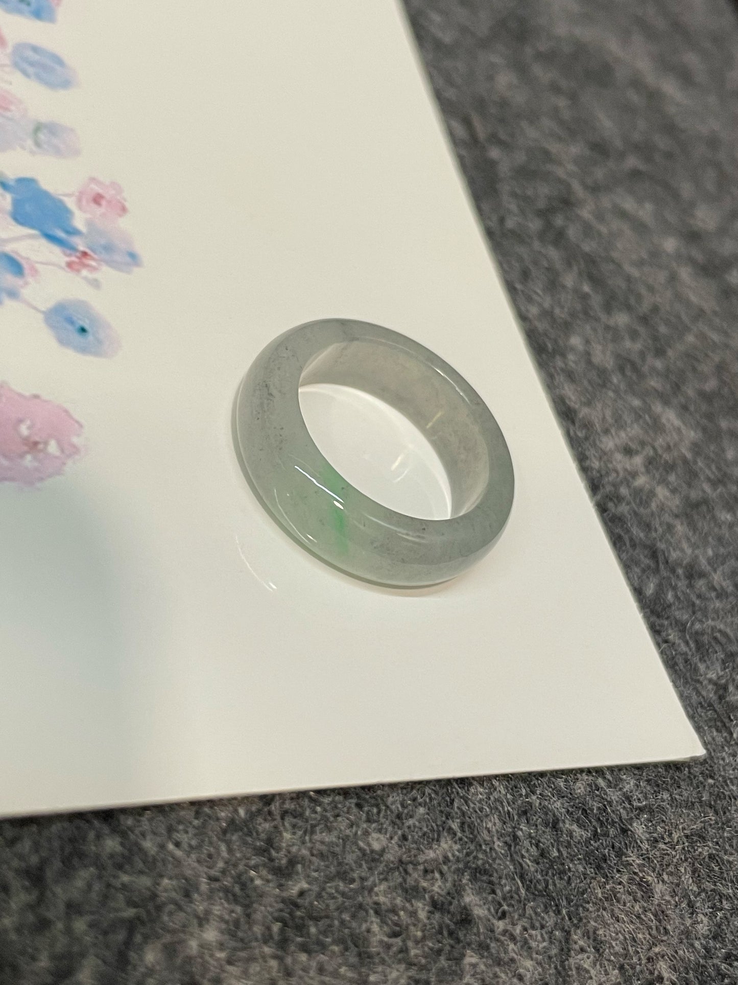 Icy Black Jade Abacus Ring | HK 11.5 (NJR283)