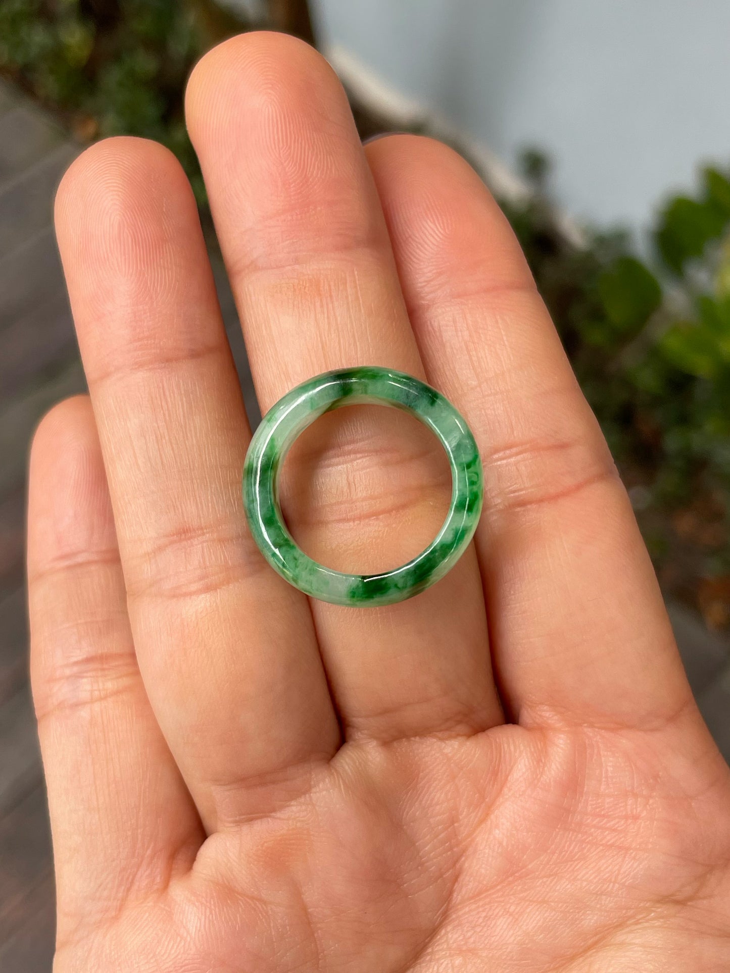 Green Jade Abacus Ring | HK 14 (NJR287)