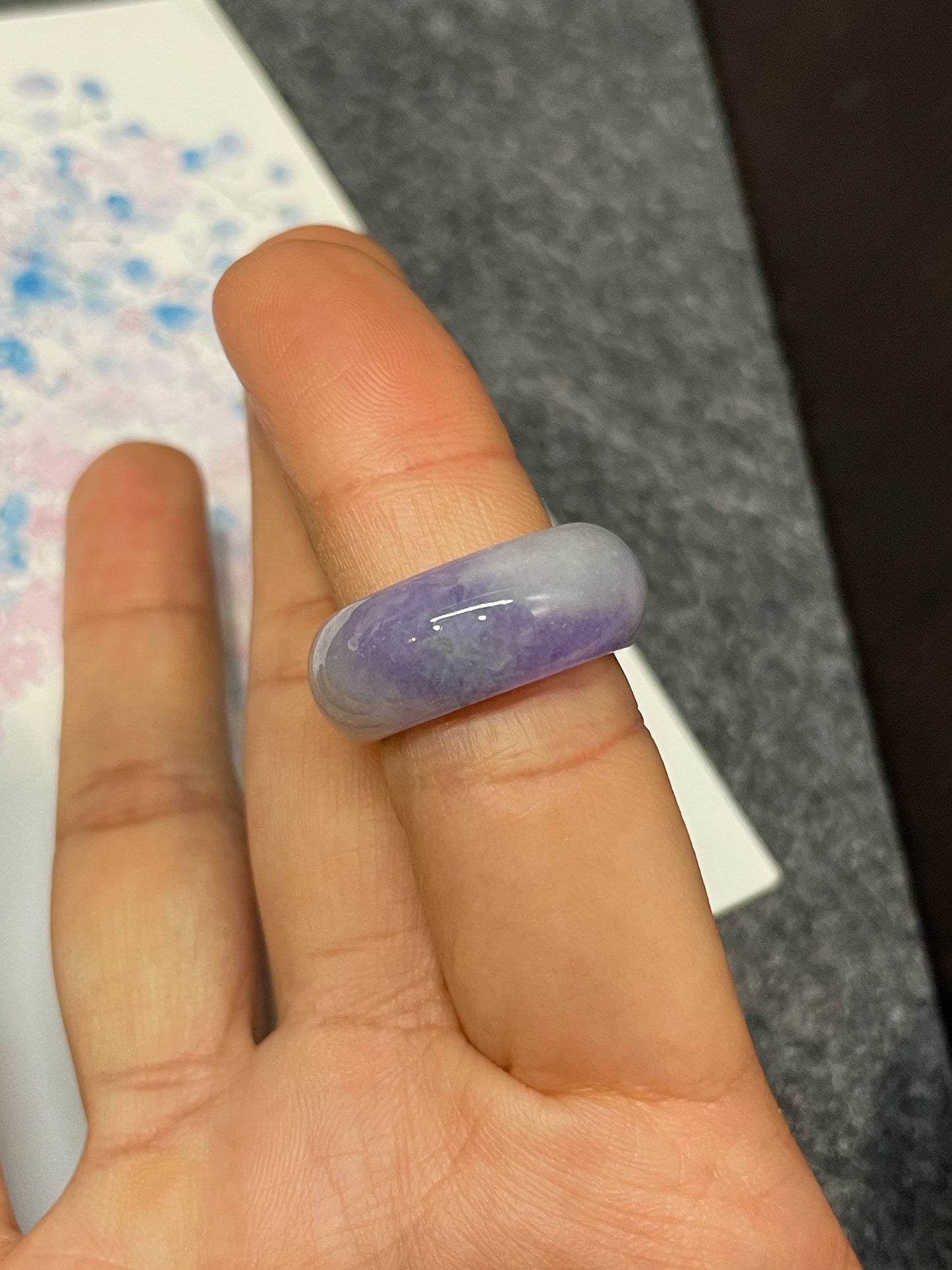 Lavender Jade Abacus Ring | HK 13 (NJR291)