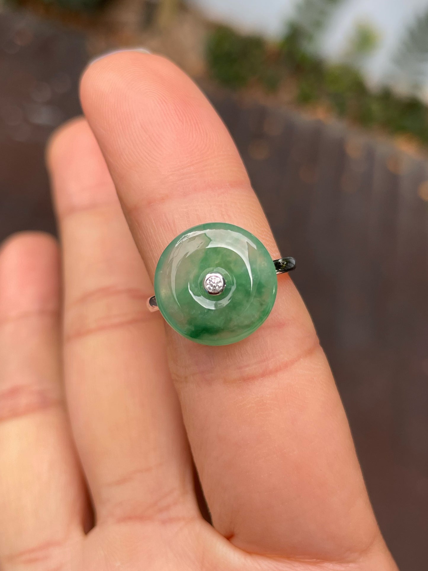 Icy Green Jade Ring - Safety Coin (NJR292)