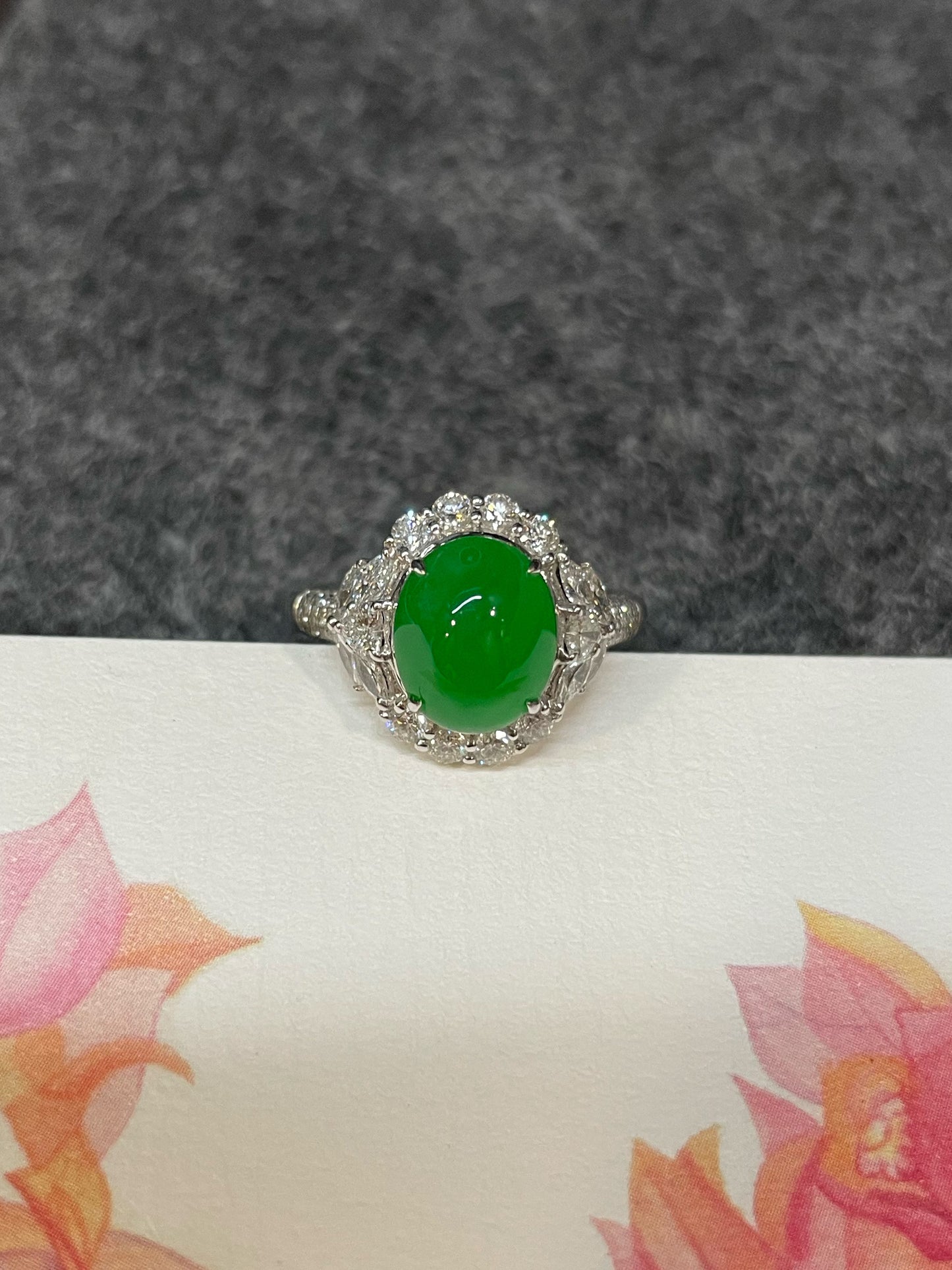 Green Jade Cabochon Ring (NJR323)