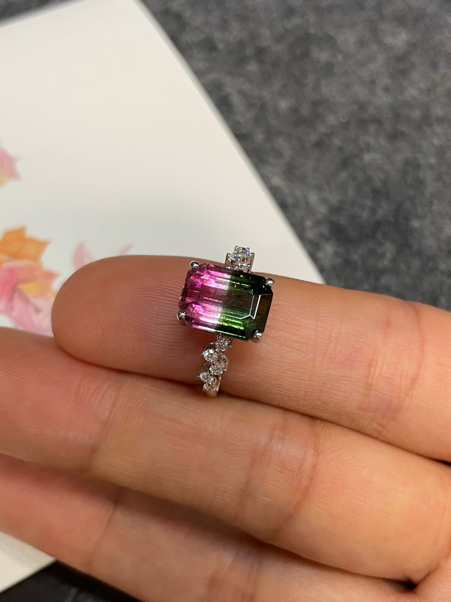 Watermelon Tourmaline Ring - 4.58CT (NJR326)