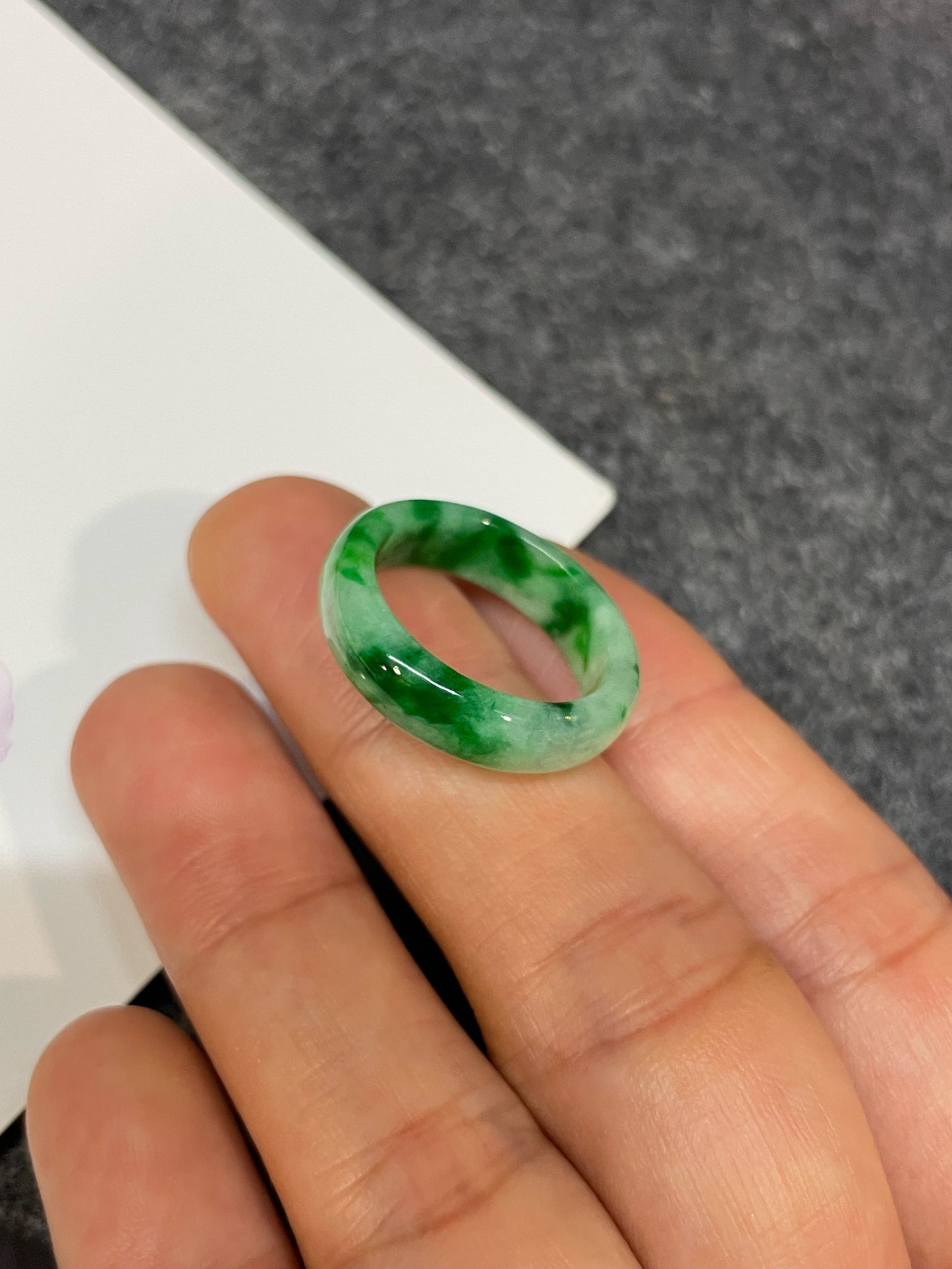 Green Jade Abacus Ring | HK 17 (NJR332)