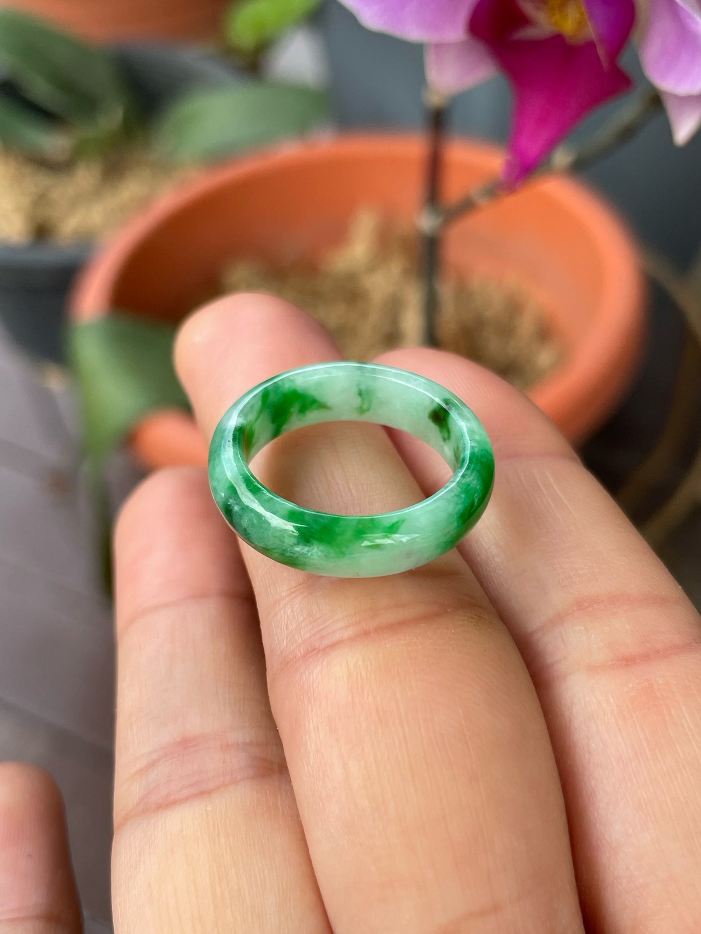 Green Jade Abacus Ring | HK 17 (NJR332)