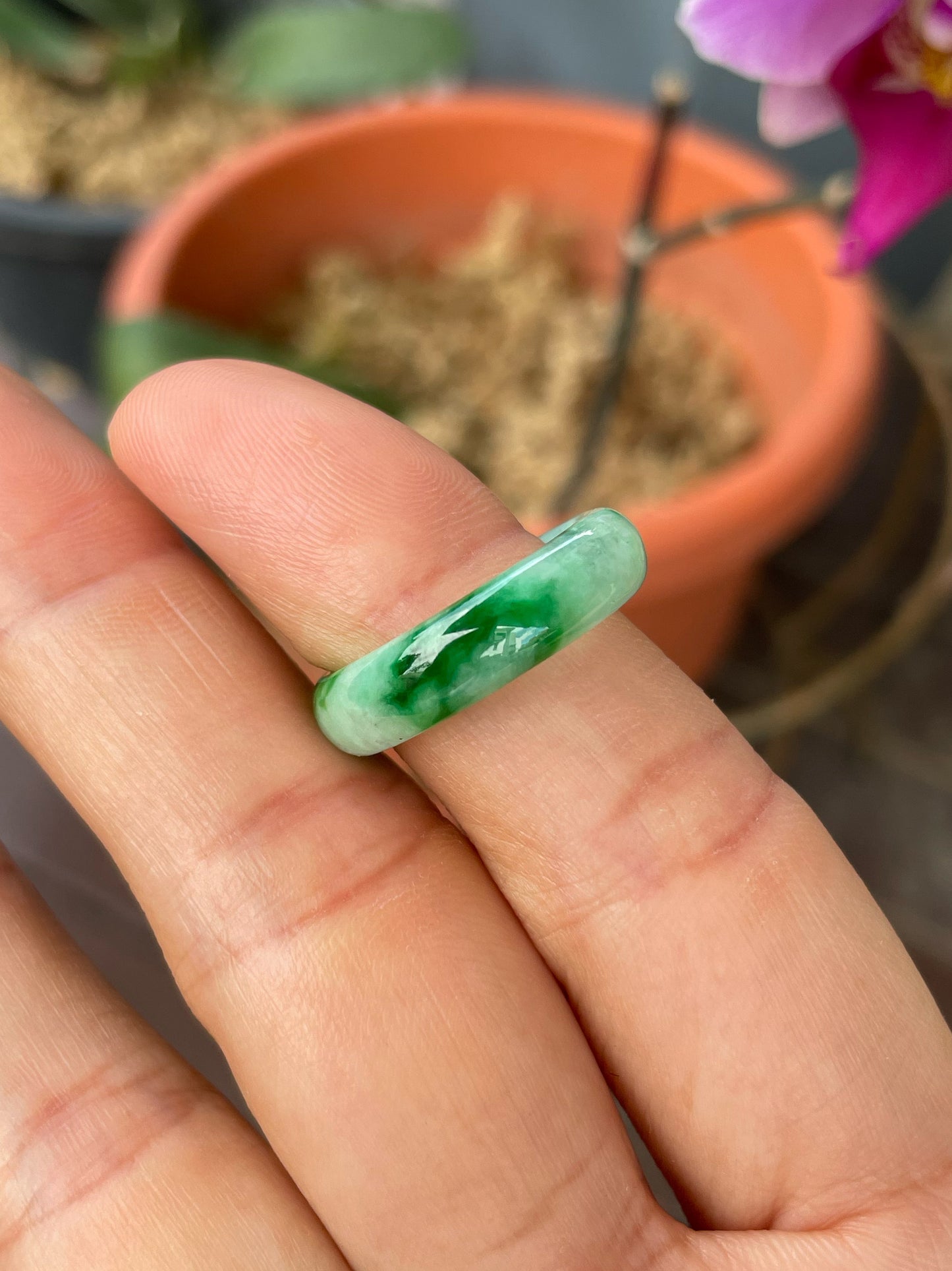 Green Jade Abacus Ring | HK 17 (NJR332)