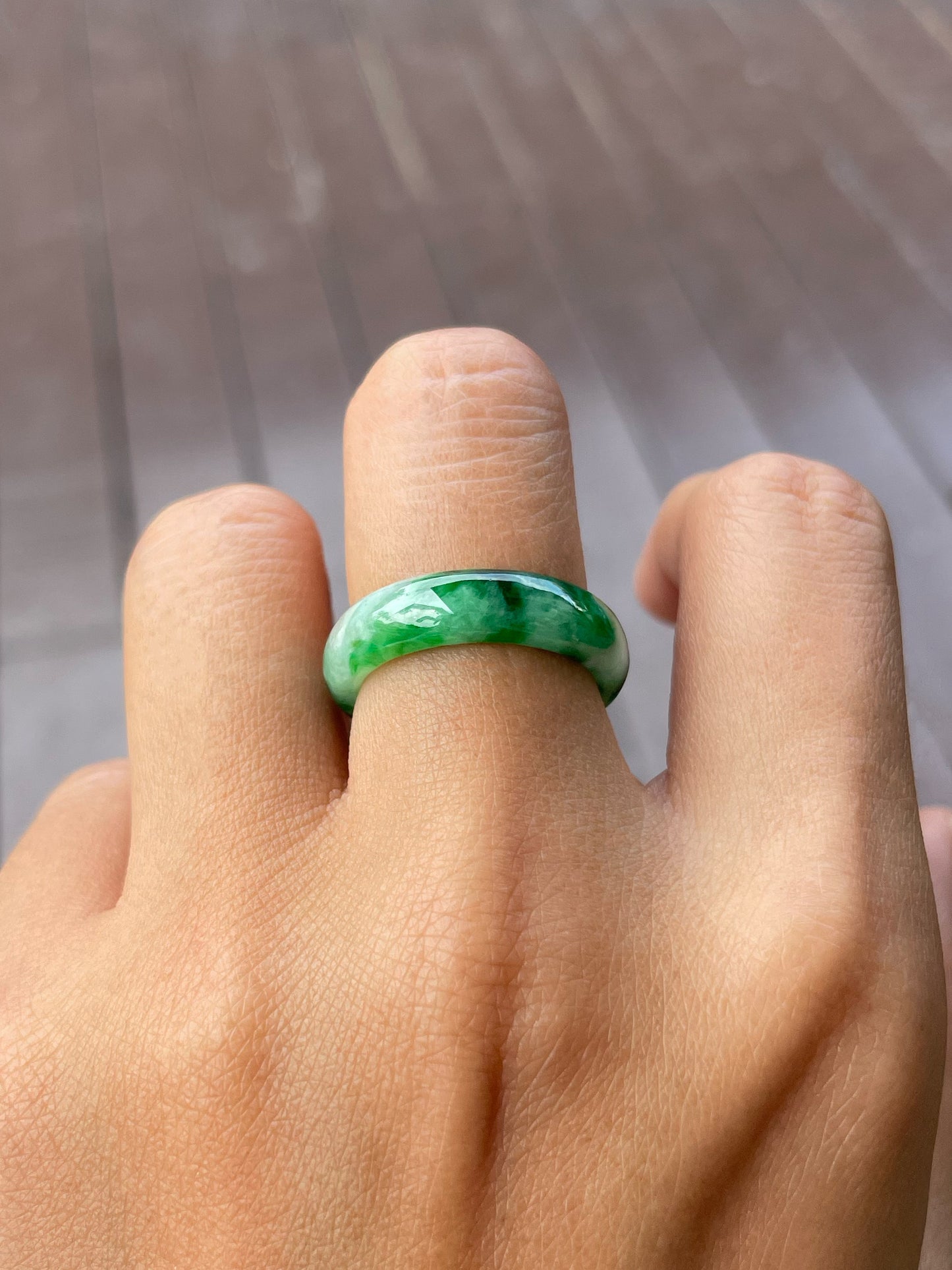 Green Jade Abacus Ring | HK 17 (NJR332)