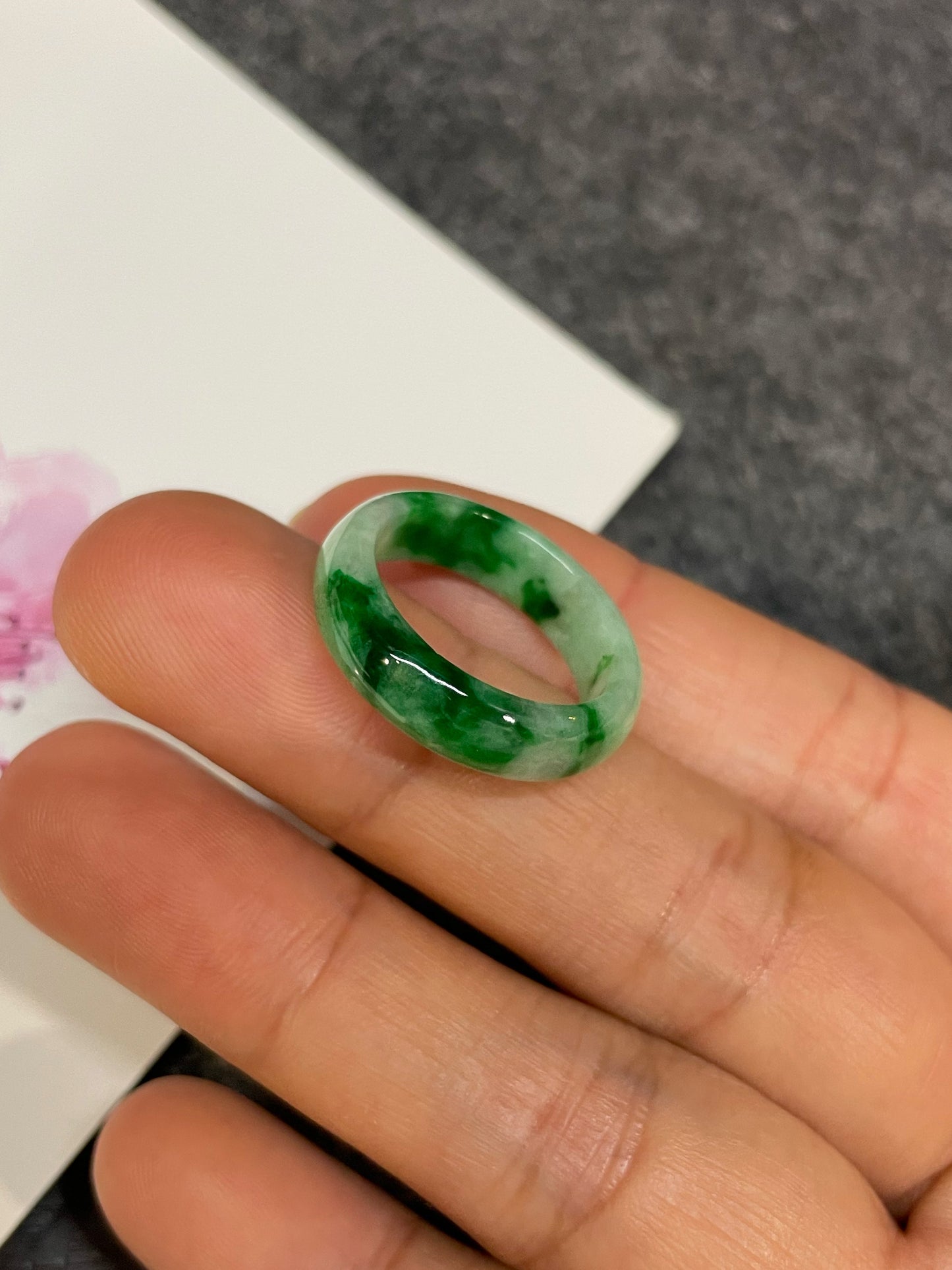 Green Jade Abacus Ring | HK 17 (NJR332)