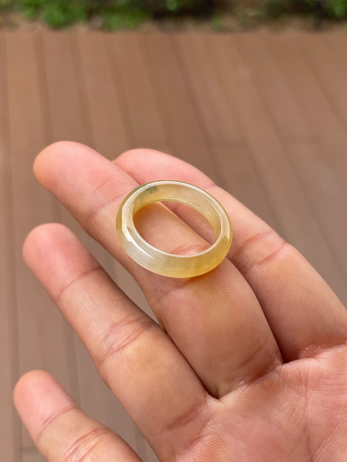 Icy Yellow Jade Abacus Ring | HK 19.5 (NJR351)