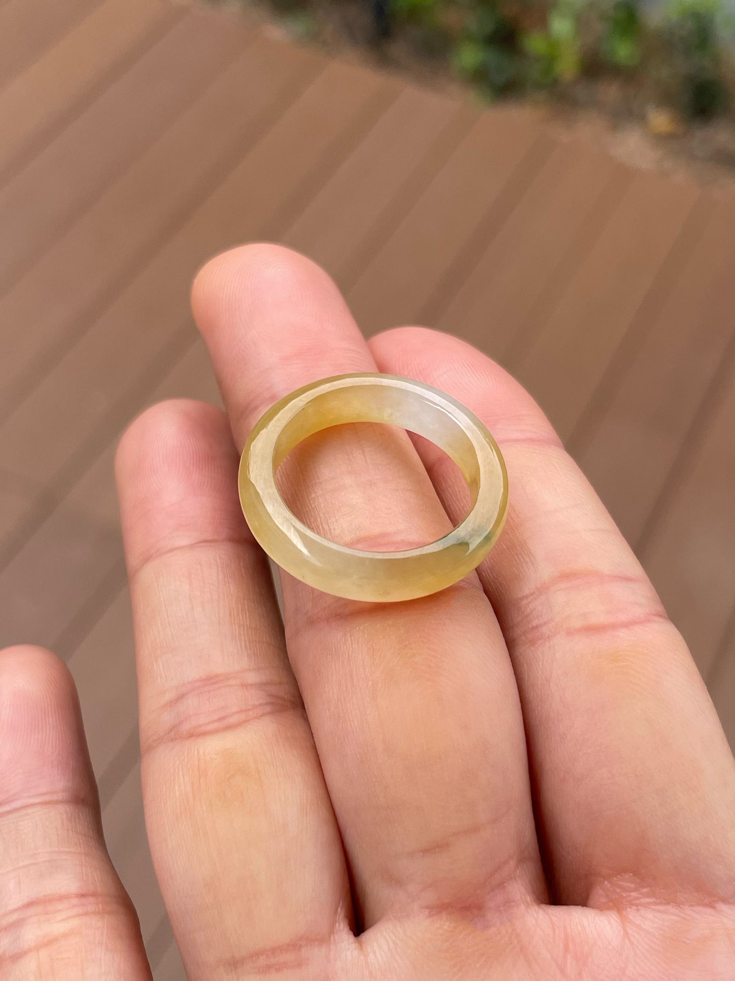 Icy Yellow Jade Abacus Ring | HK 19.5 (NJR351)