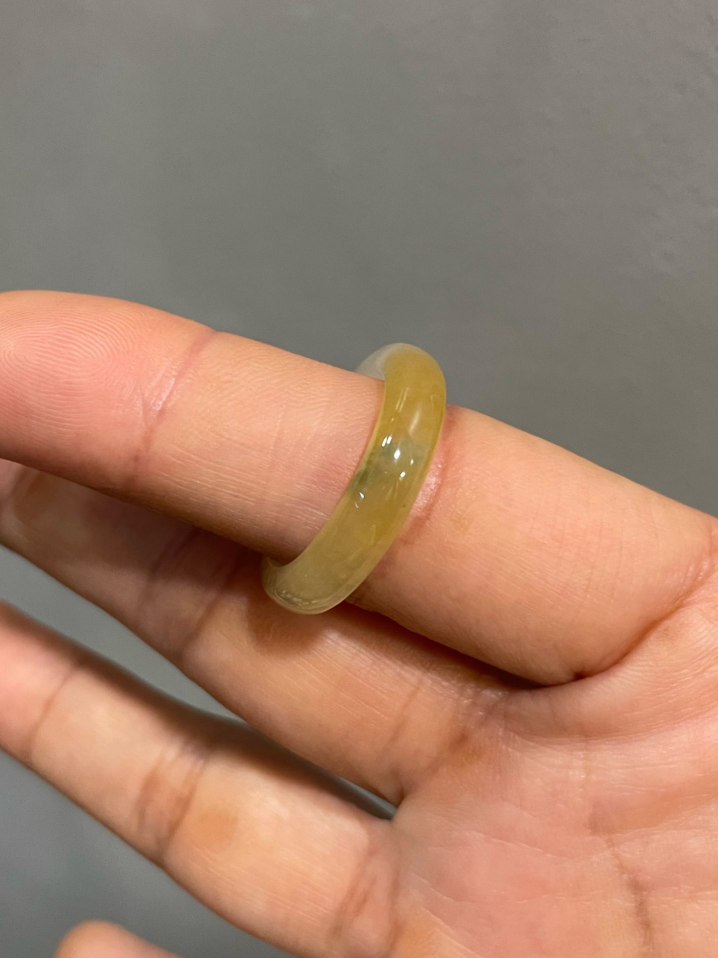 Icy Yellow Jade Abacus Ring | HK 19.5 (NJR351)